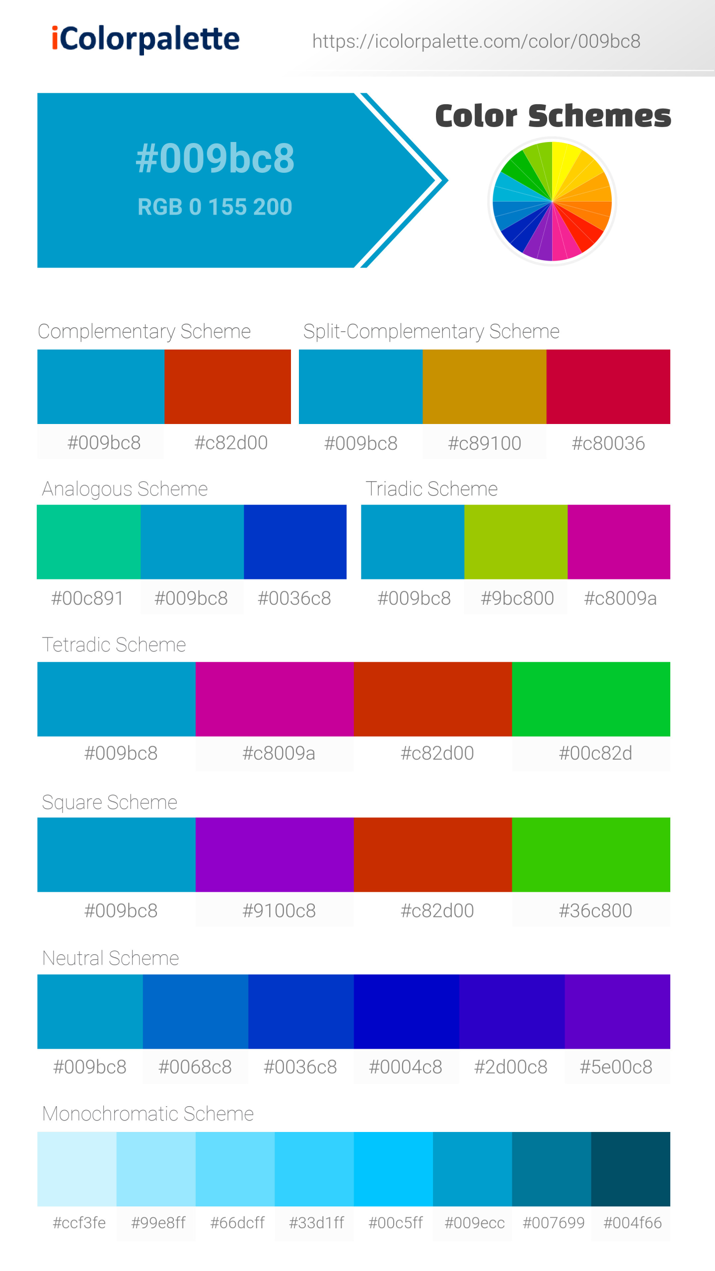 Hex Color #009bc8 | Printing Match PANTONE P 118-8 C | Color conversion ...
