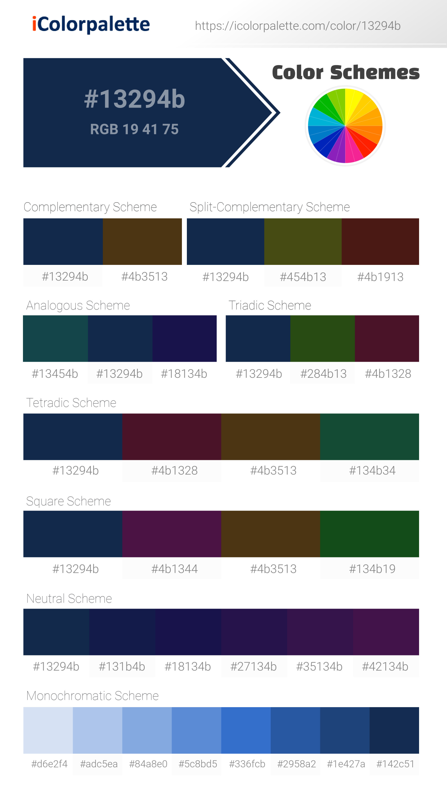 Pantone 2767 C Color | Hex color Code #13294b information
