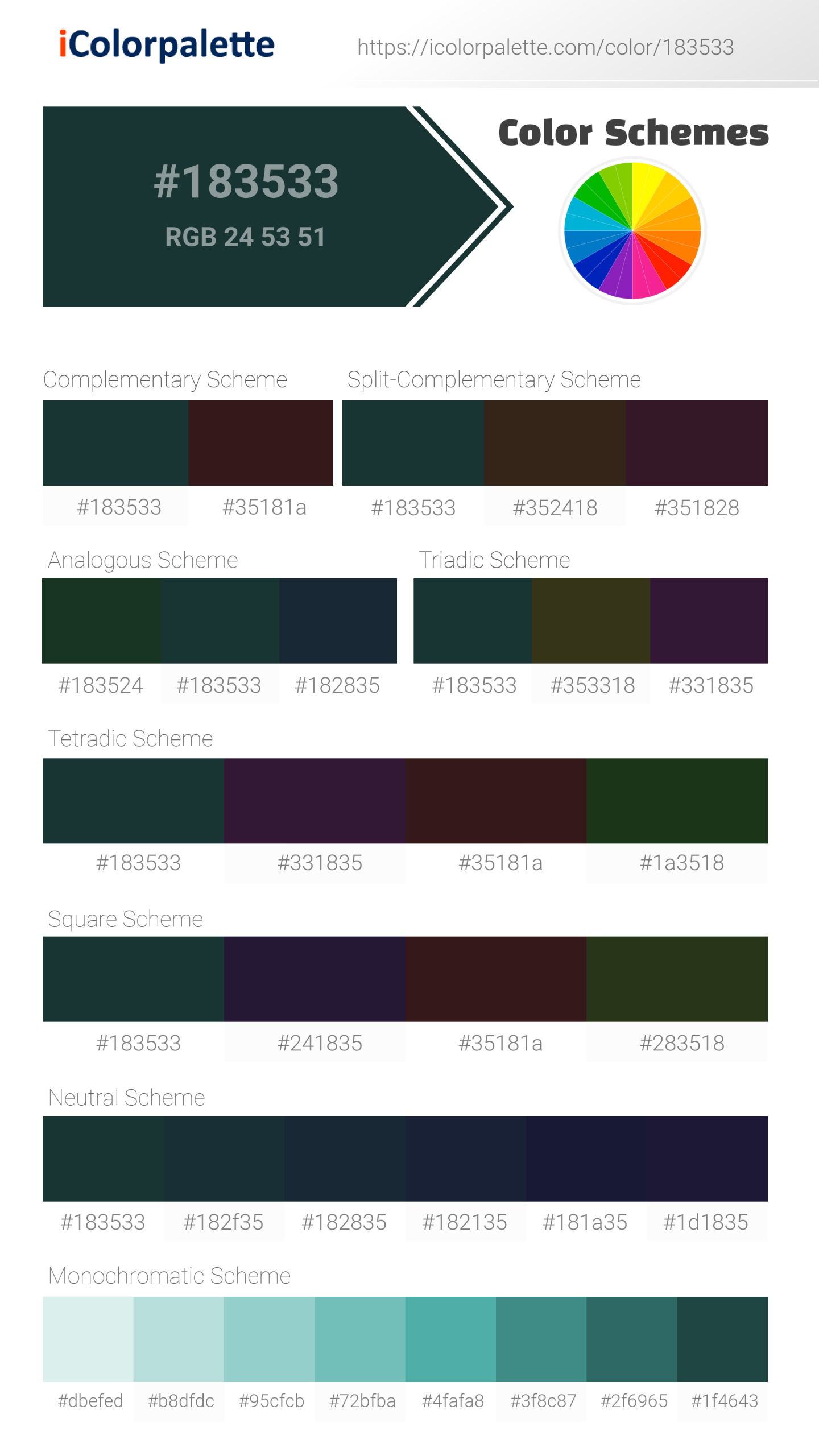 Dark Pine Green (similar) Color | 183533 information | Hsl