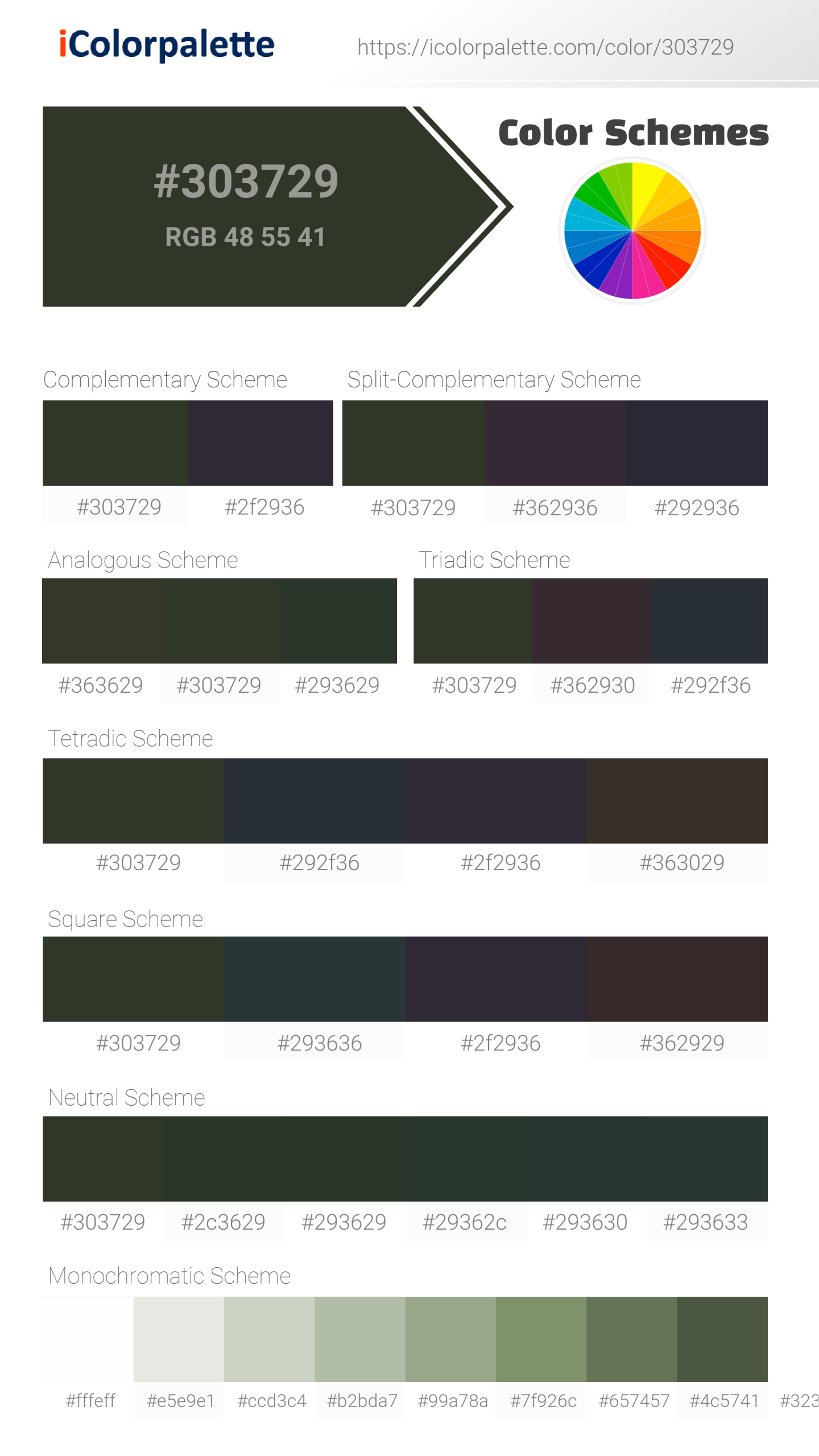 Ebony Wood ( similar ) Color | 303729 information | Hsl | Rgb | Pantone