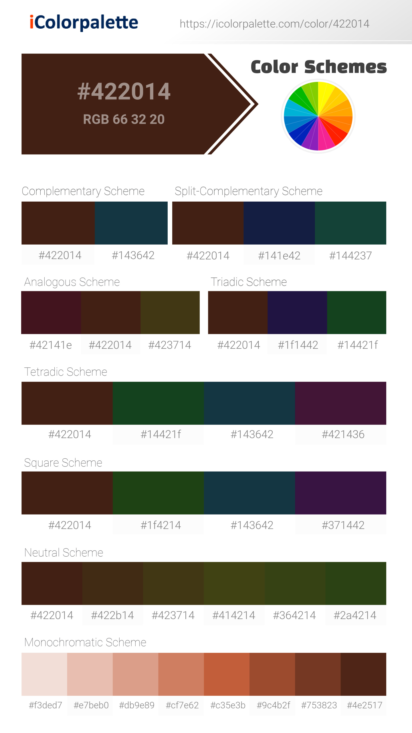 Dark Sienna (similar) Color | 422014 information | Hsl | Rgb | Pantone