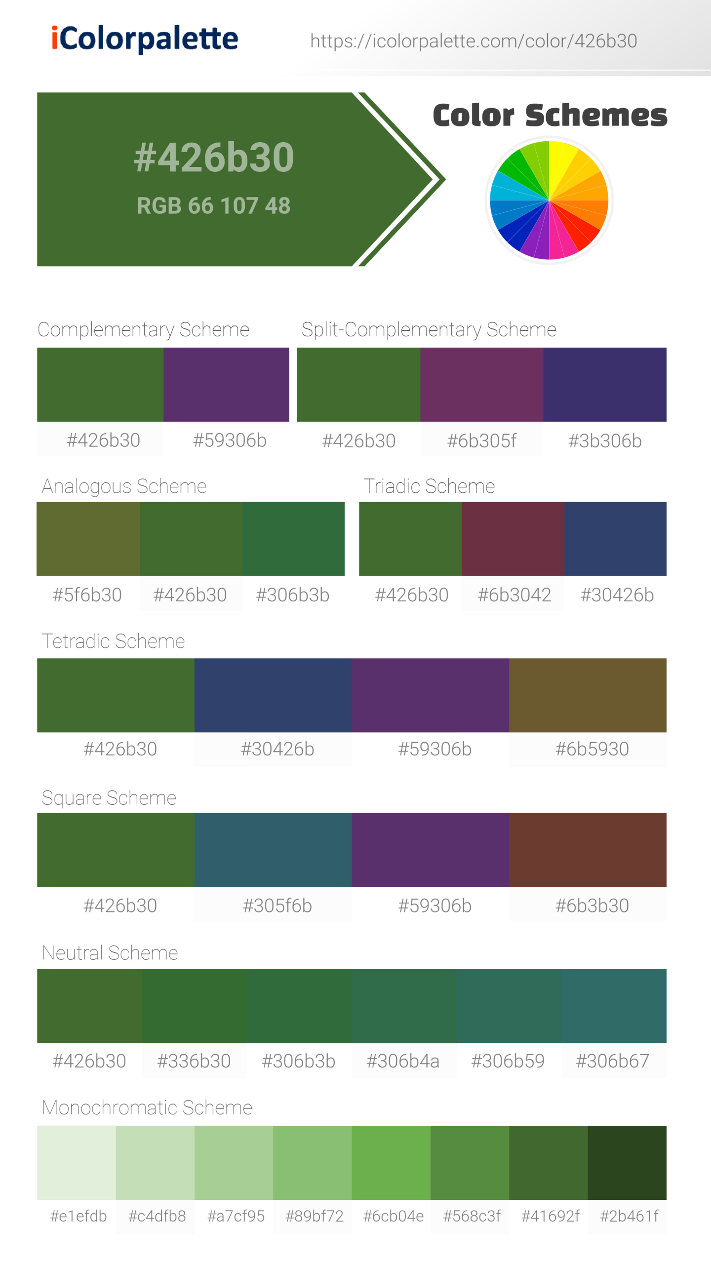 Pantone P 156-16 C Color | Hex color Code #426B30