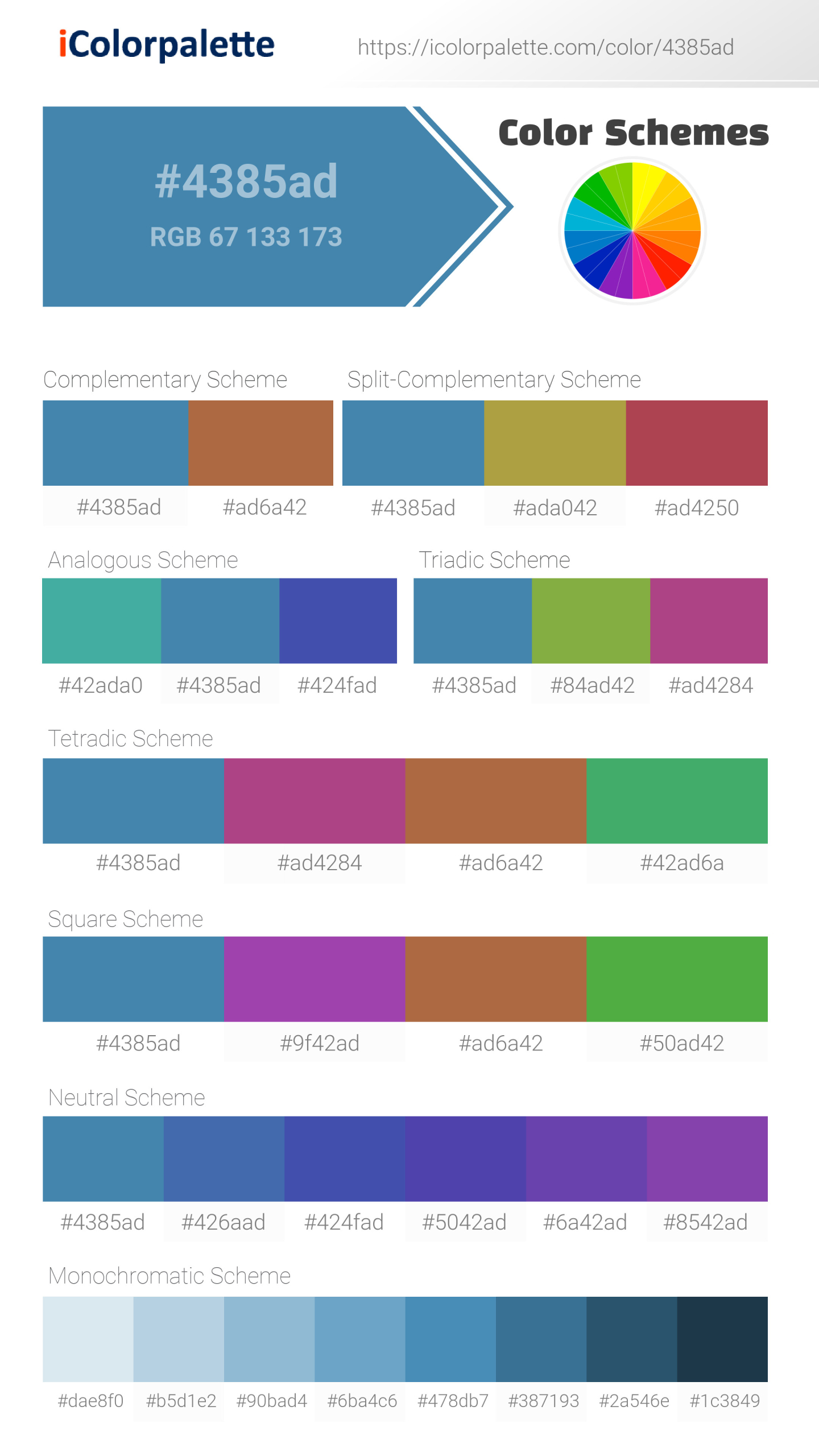 Hex Color #4385ad | Printing Match PANTONE P 113-6 U | Color conversion ...