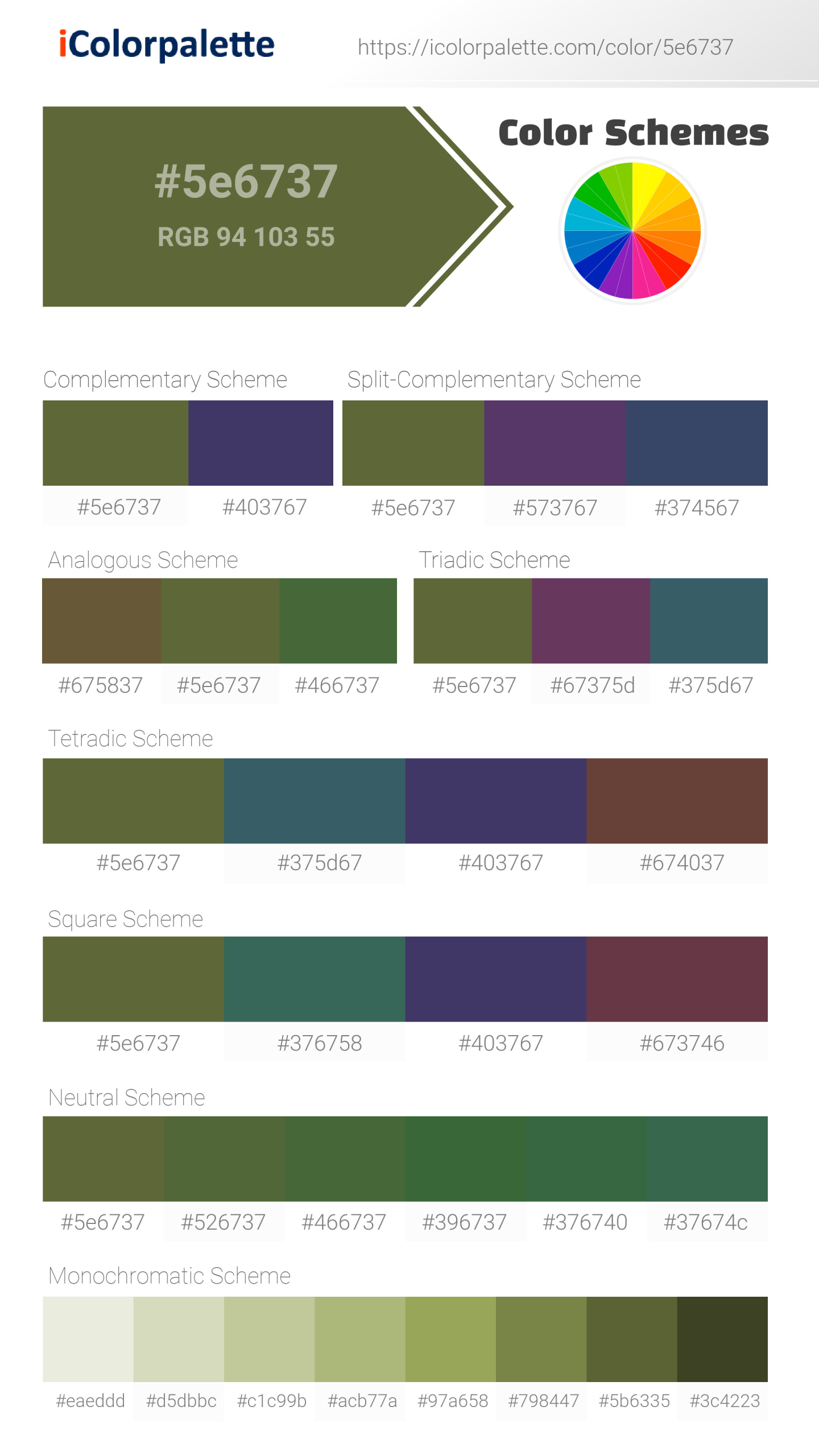 Cedar Green information, Hsl, Rgb