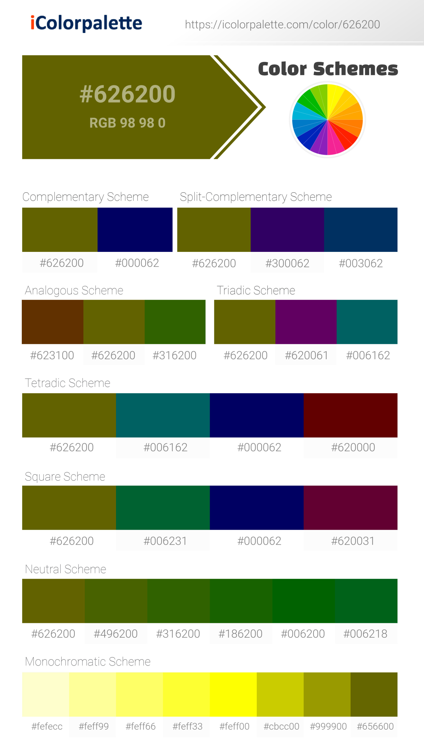 Earthy Khaki Green (similar) Color | 626200 information | Hsl | Rgb ...