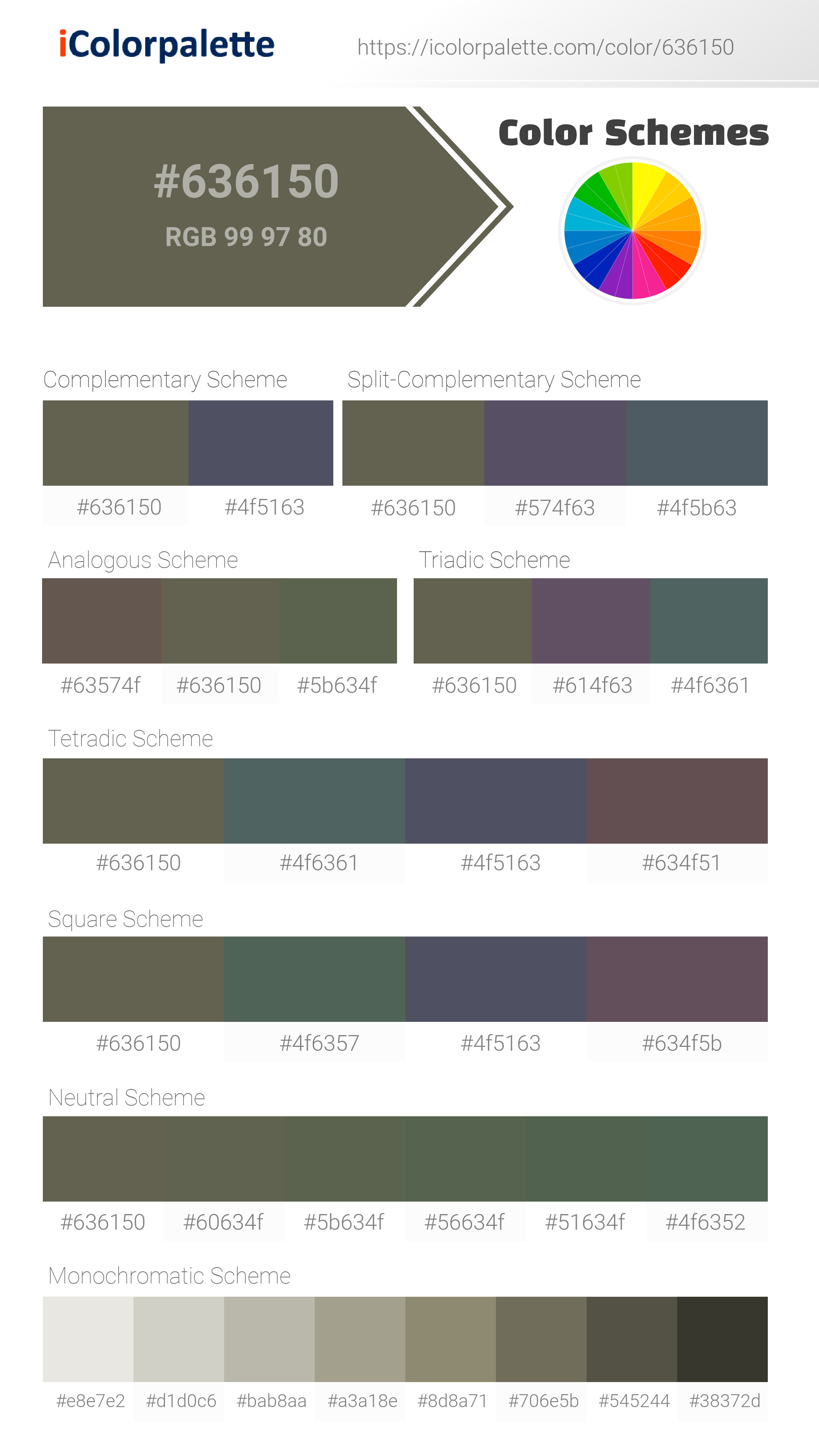Green Fatigue ( similar ) Color, 636150 information, Hsl, Rgb