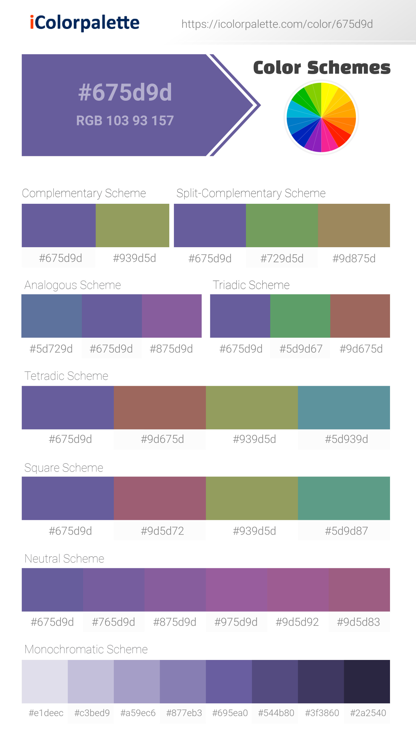 Pantone 2104 U Color | Hex color Code #675d9d information