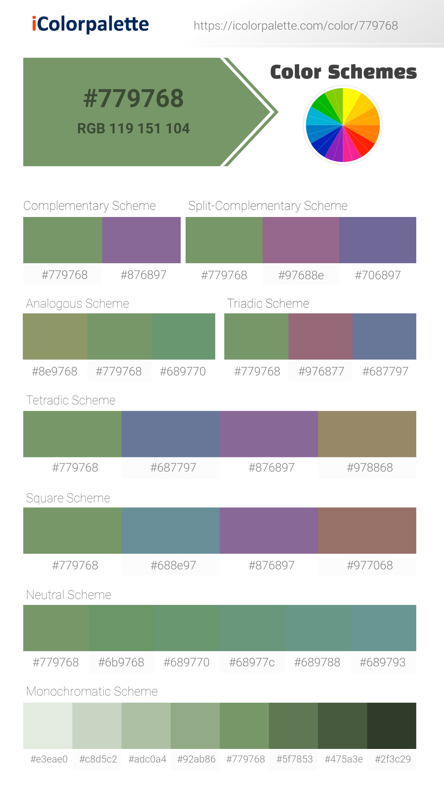 Pantone 16-0228 Tpg Jade Green Color, Hex color Code #779768 information, Hsl, Rgb