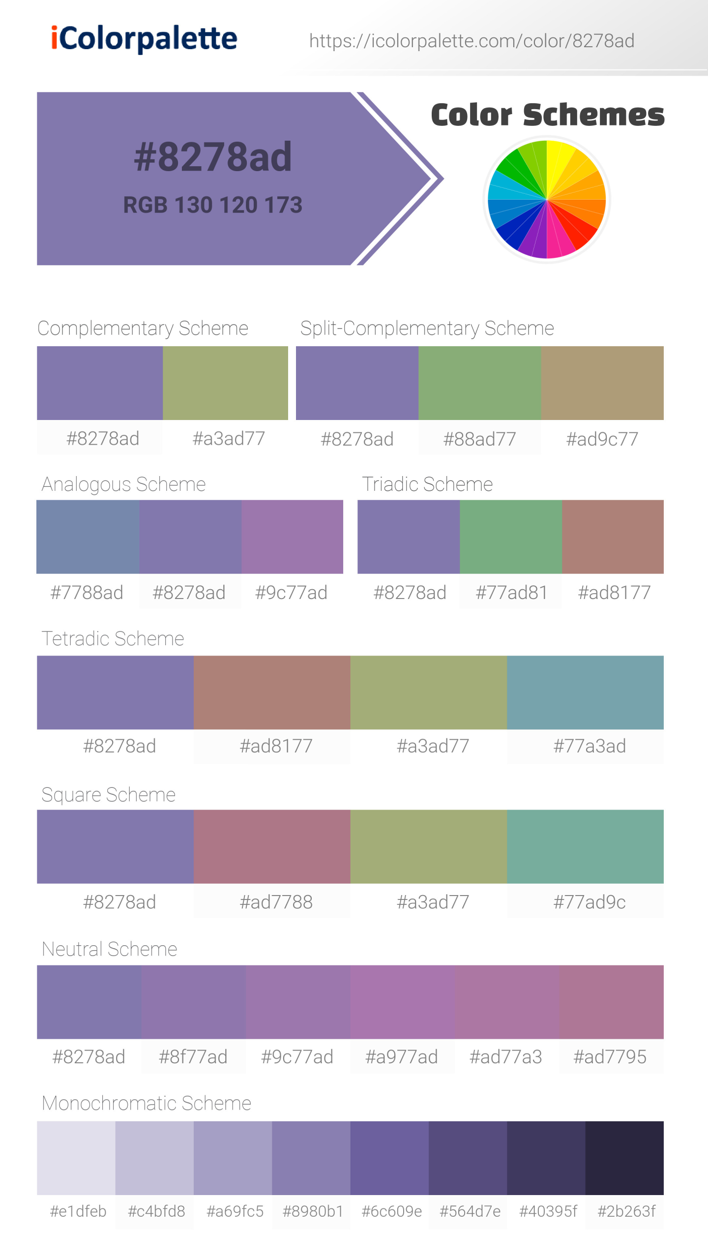 Purple Rhapsody Color | 8278ad information | Hsl | Rgb | Pantone