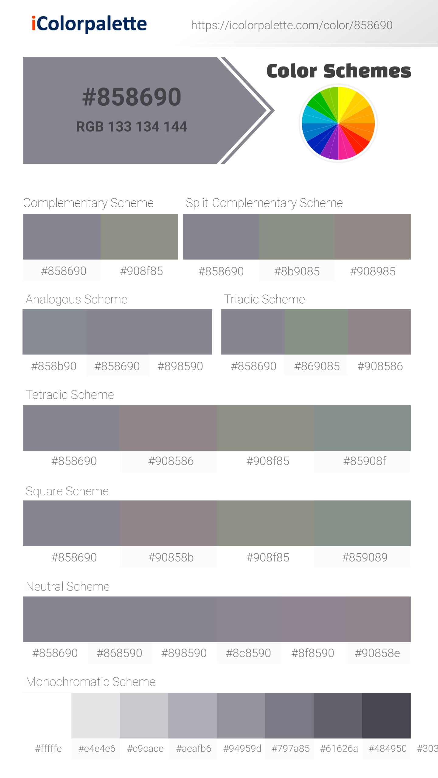 Grey Heather (similar) Color | 858690 information | Hsl