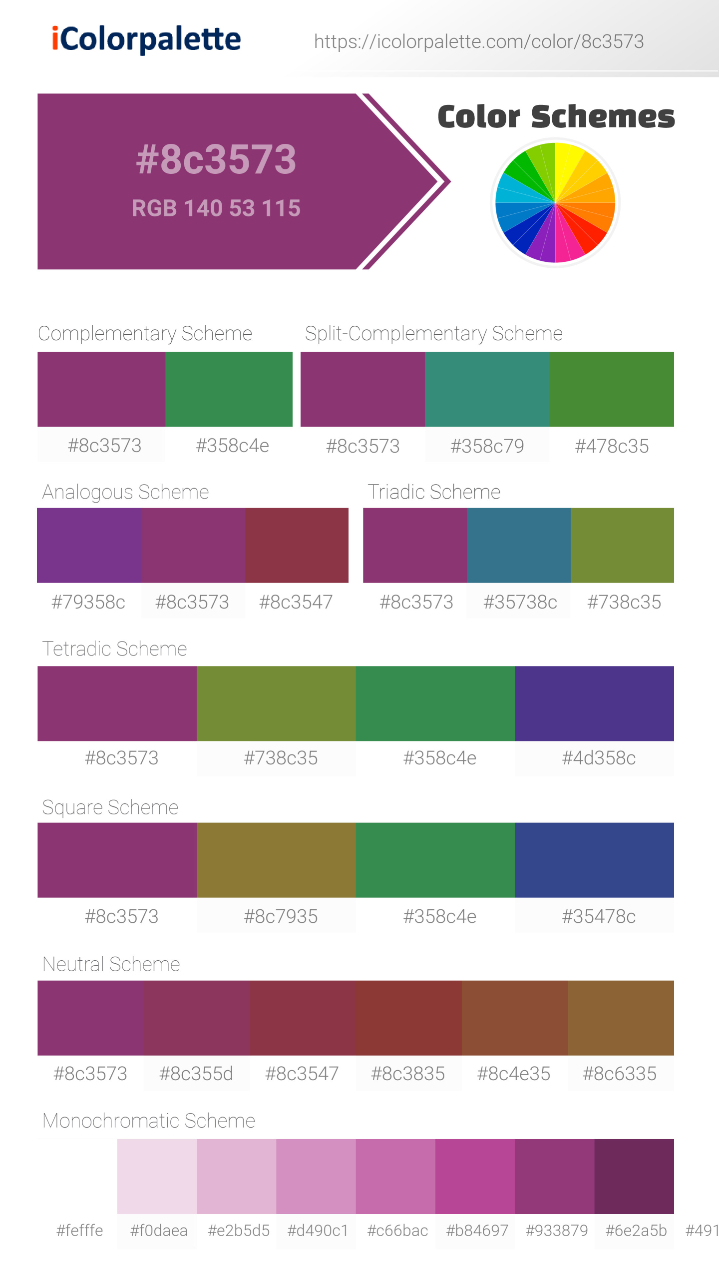 Pantone 182929 Tcx Purple Wine Color Hex color Code 8c3573