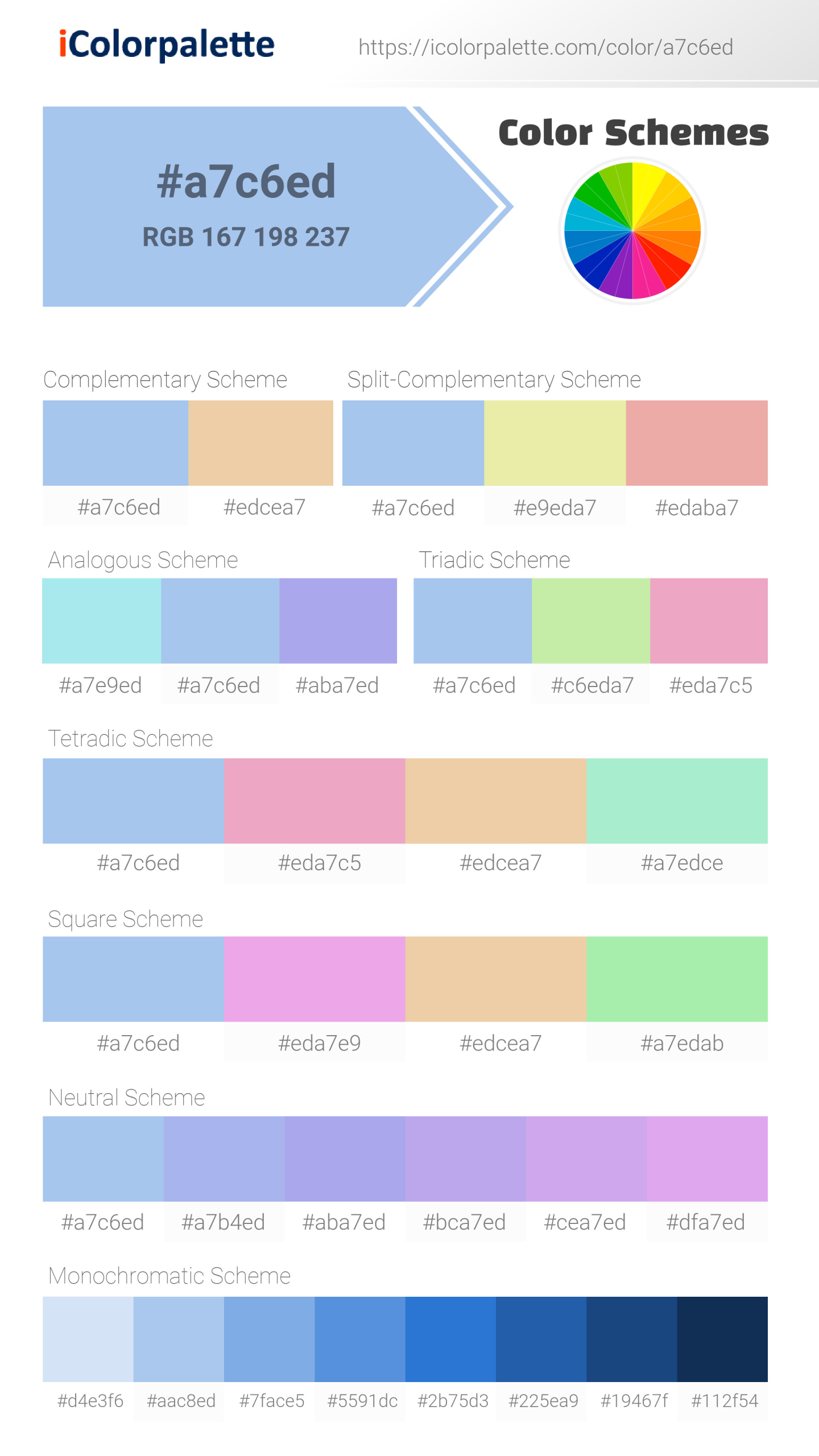 Pantone 2717 C Color | Hex color Code #a7c6ed information