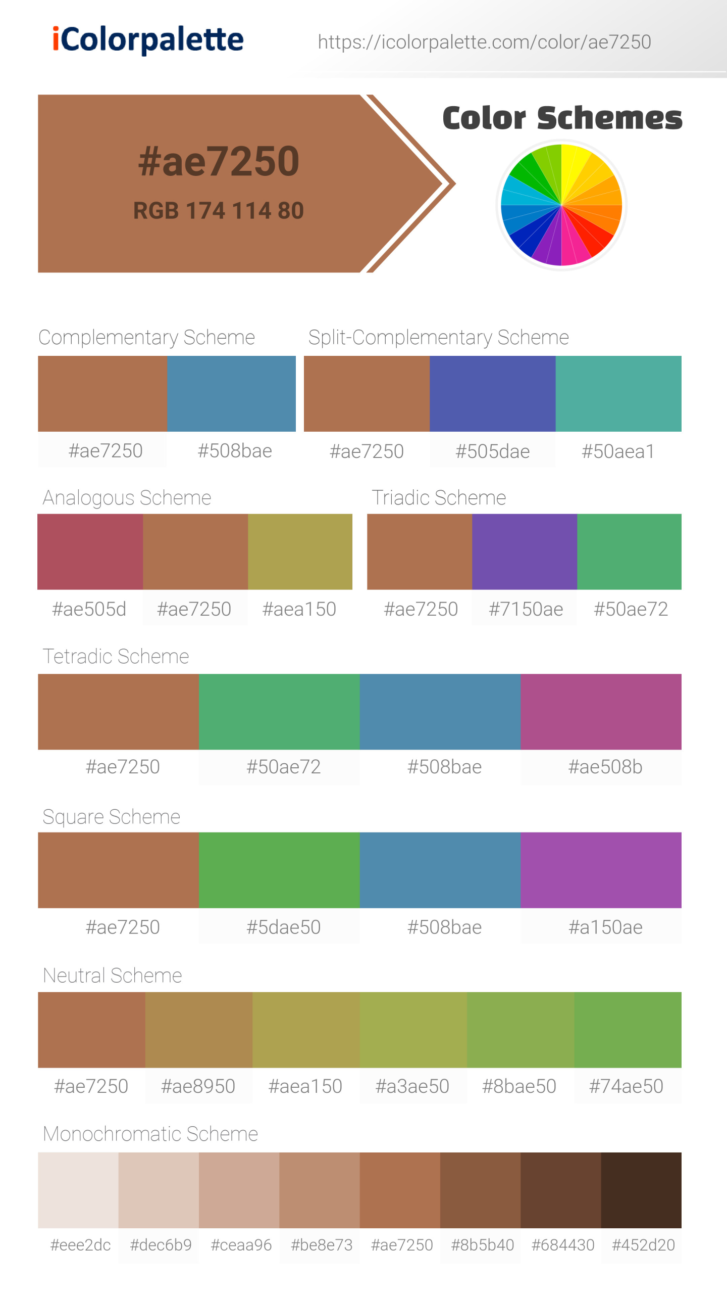 Pantone 171143 Tcx Hazel Color Hex color Code AE7250 information Hsl Rgb Pantone