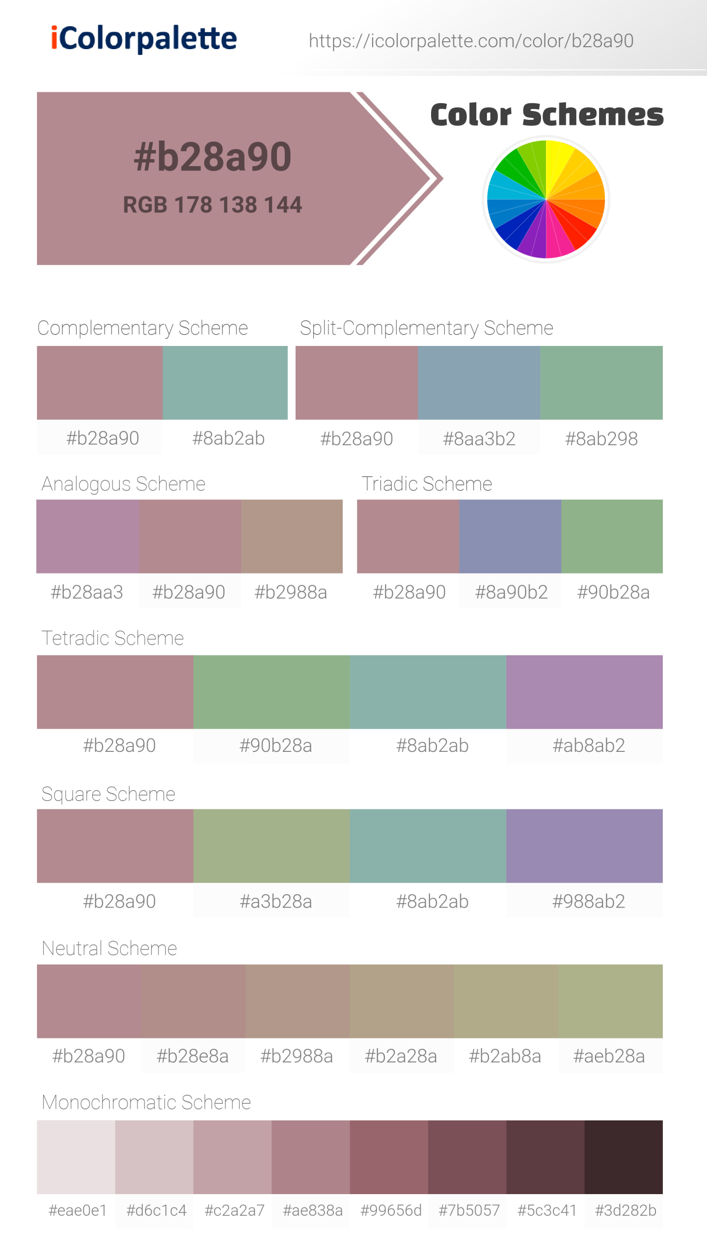 Pantone 5005 U Color | Hex color Code #B28A90 information | Hsl | Rgb ...