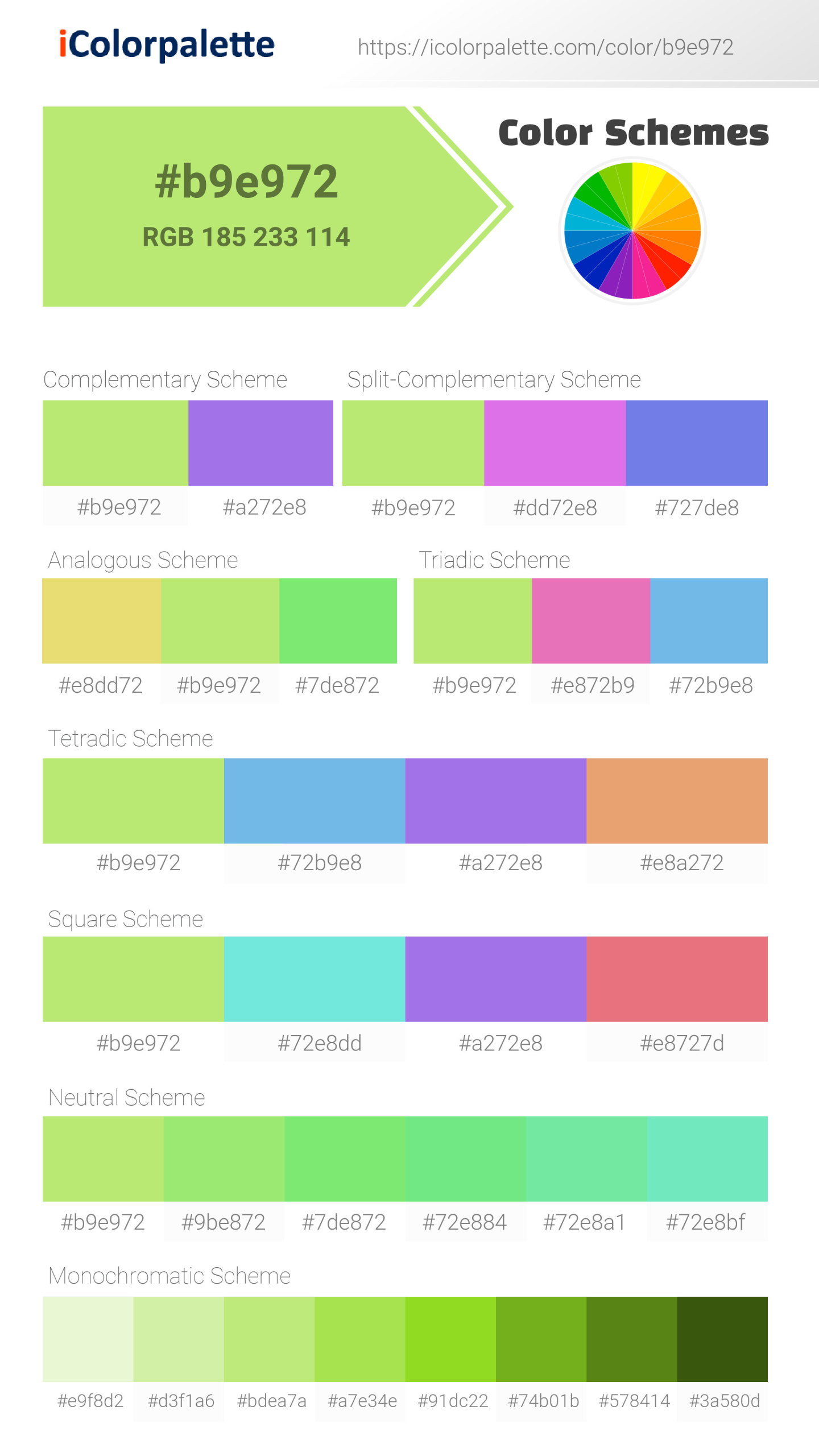 Pantone 373 U Color | Hex color Code #B9E972 information | Hsl | Rgb ...