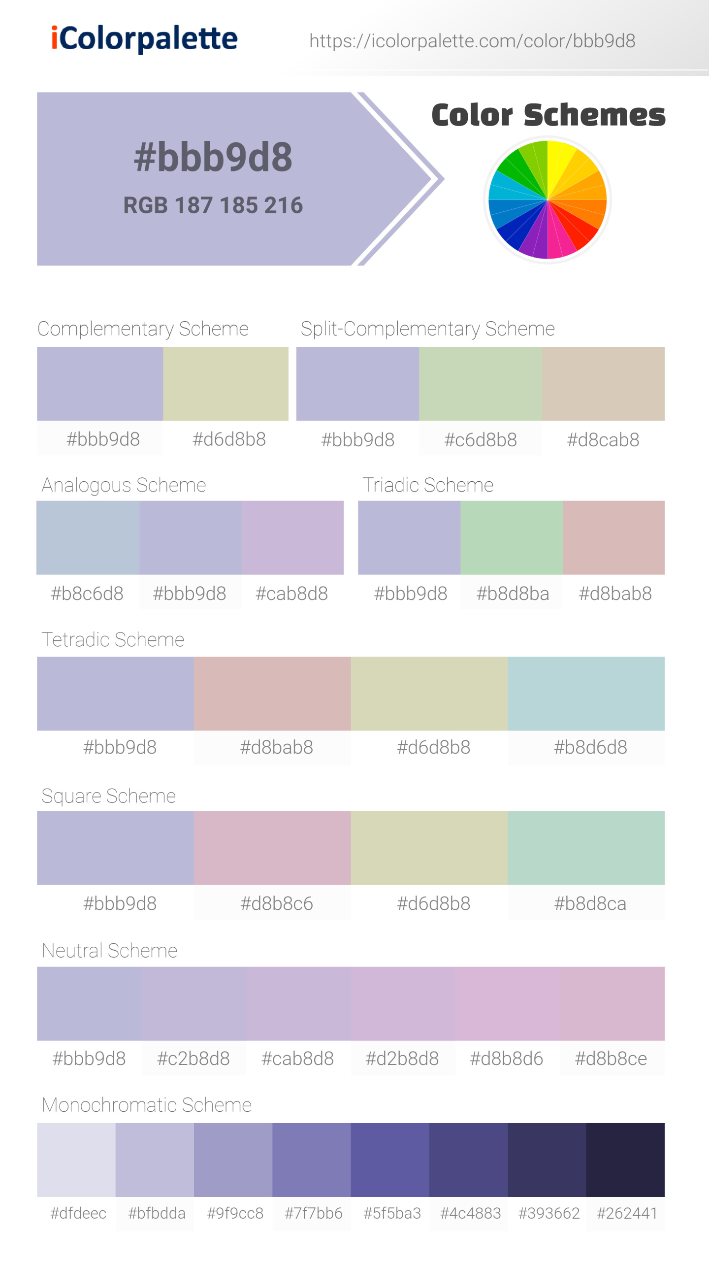 Pantone 143911 Tpx Purple Heather Color Hex color Code bbb9d8
