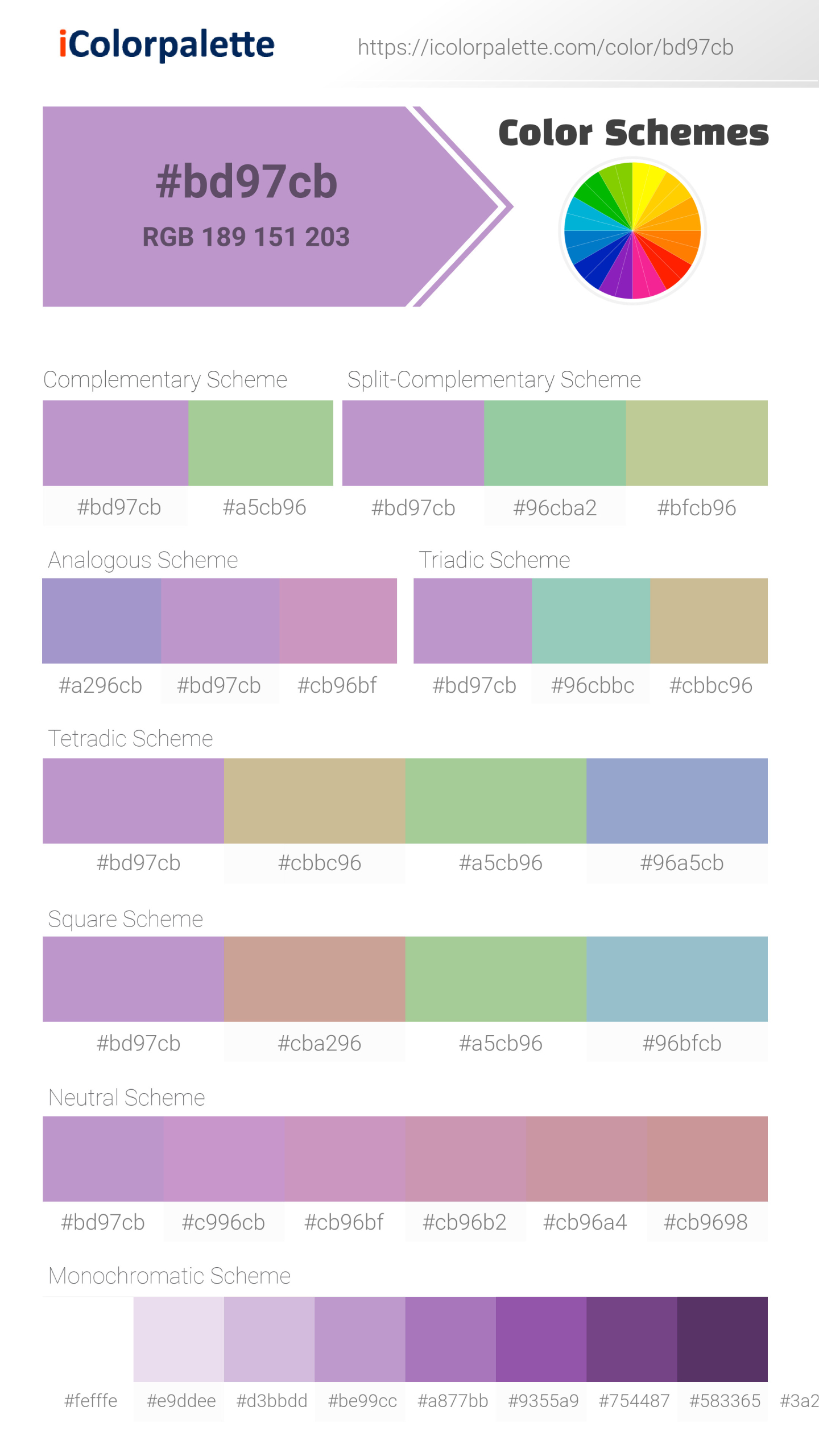 Hex Color Code Bd97cb Pantone 16 3617 Tpx Sheer Lilac Color Information Hsl Rgb Pantone