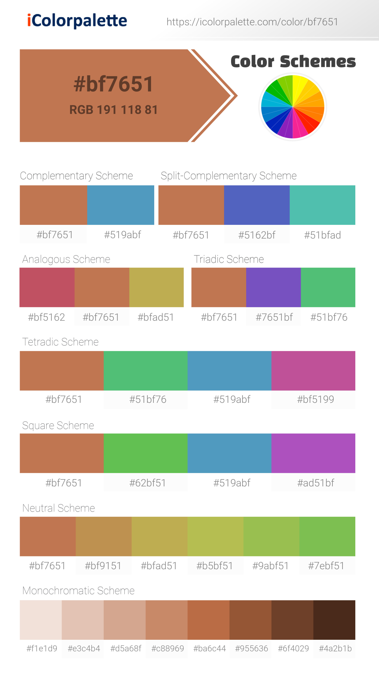 Pantone 161439 Tpx Caramel Color Hex color Code BF7651 information