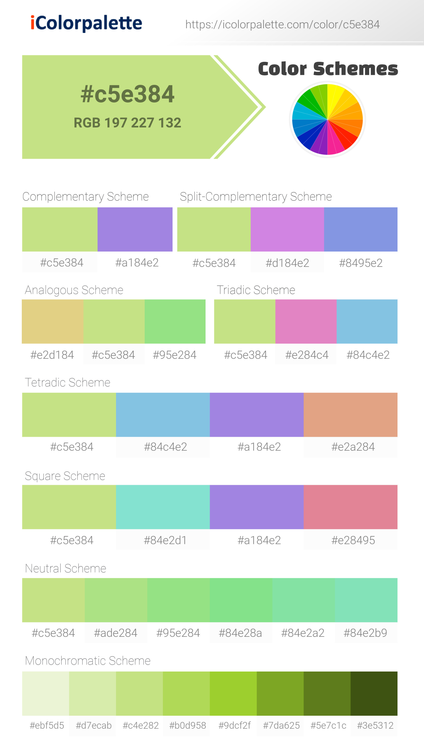 Yellow Green Shade information, Hsl, Rgb