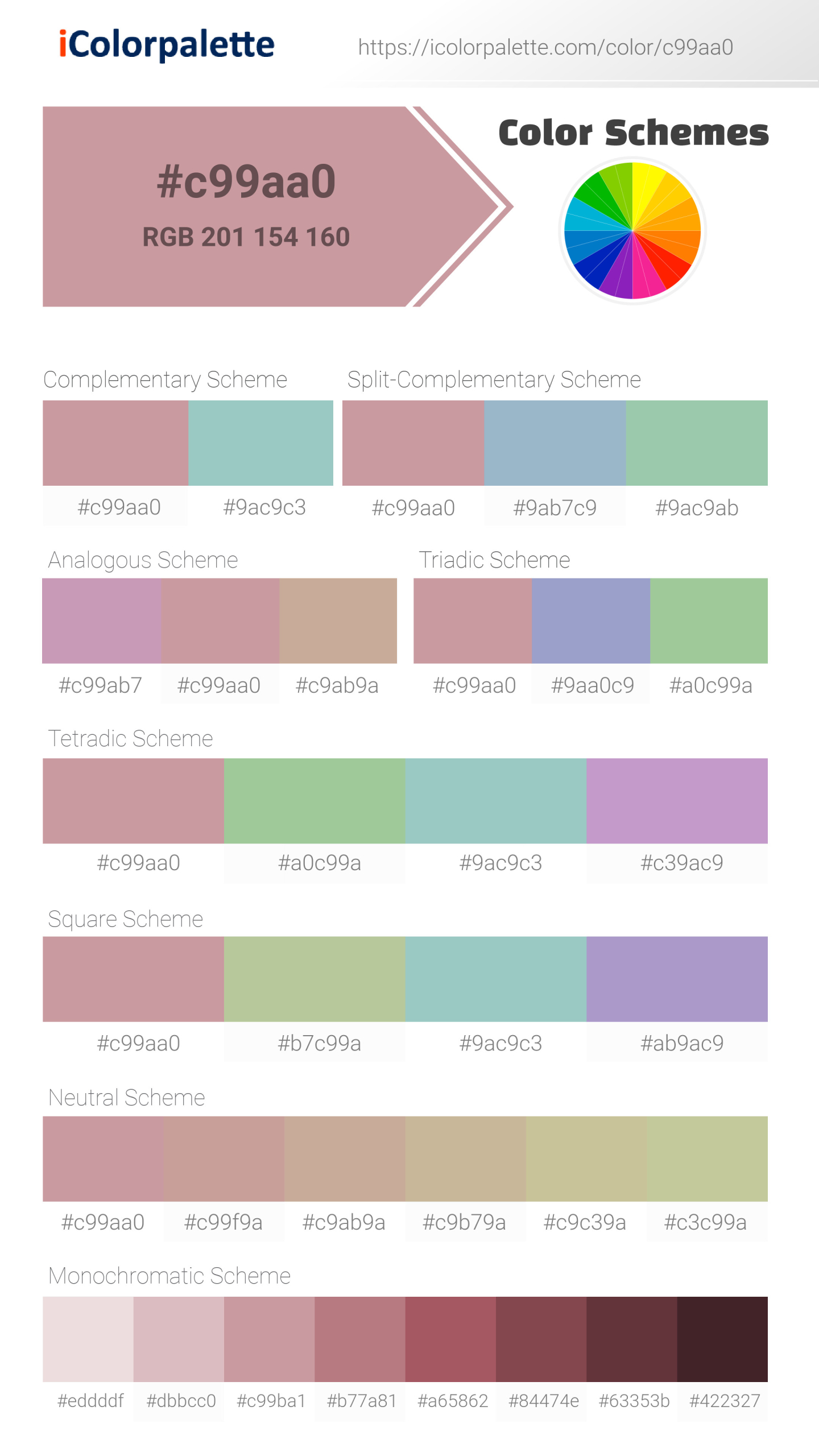 Careys Pink Color | c99aa0 information | Hsl | Rgb | Pantone