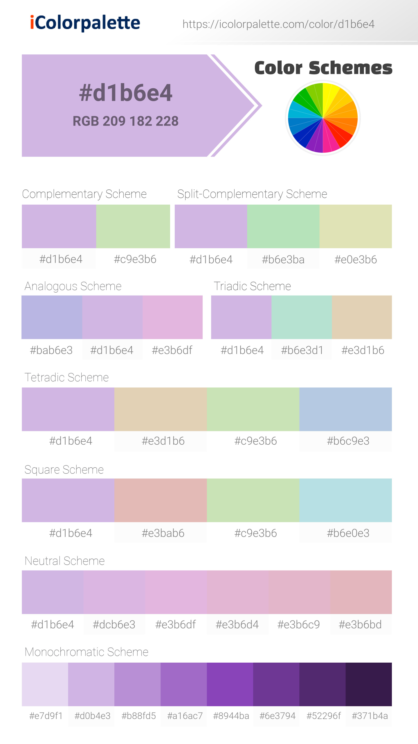Pantone 9344 C Color | Hex color Code #d1b6e4 information