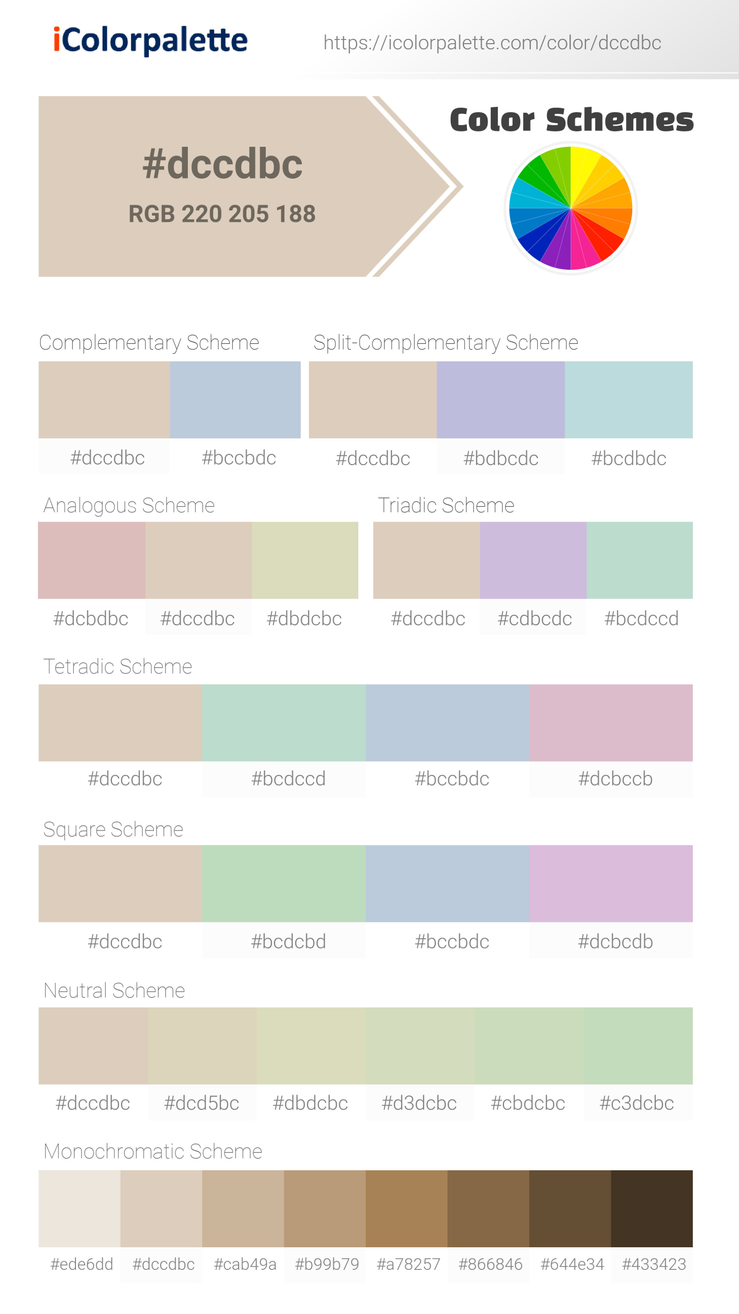 Hex Color #dccdbc | Printing Match PANTONE 12-1403 TCX | Color ...