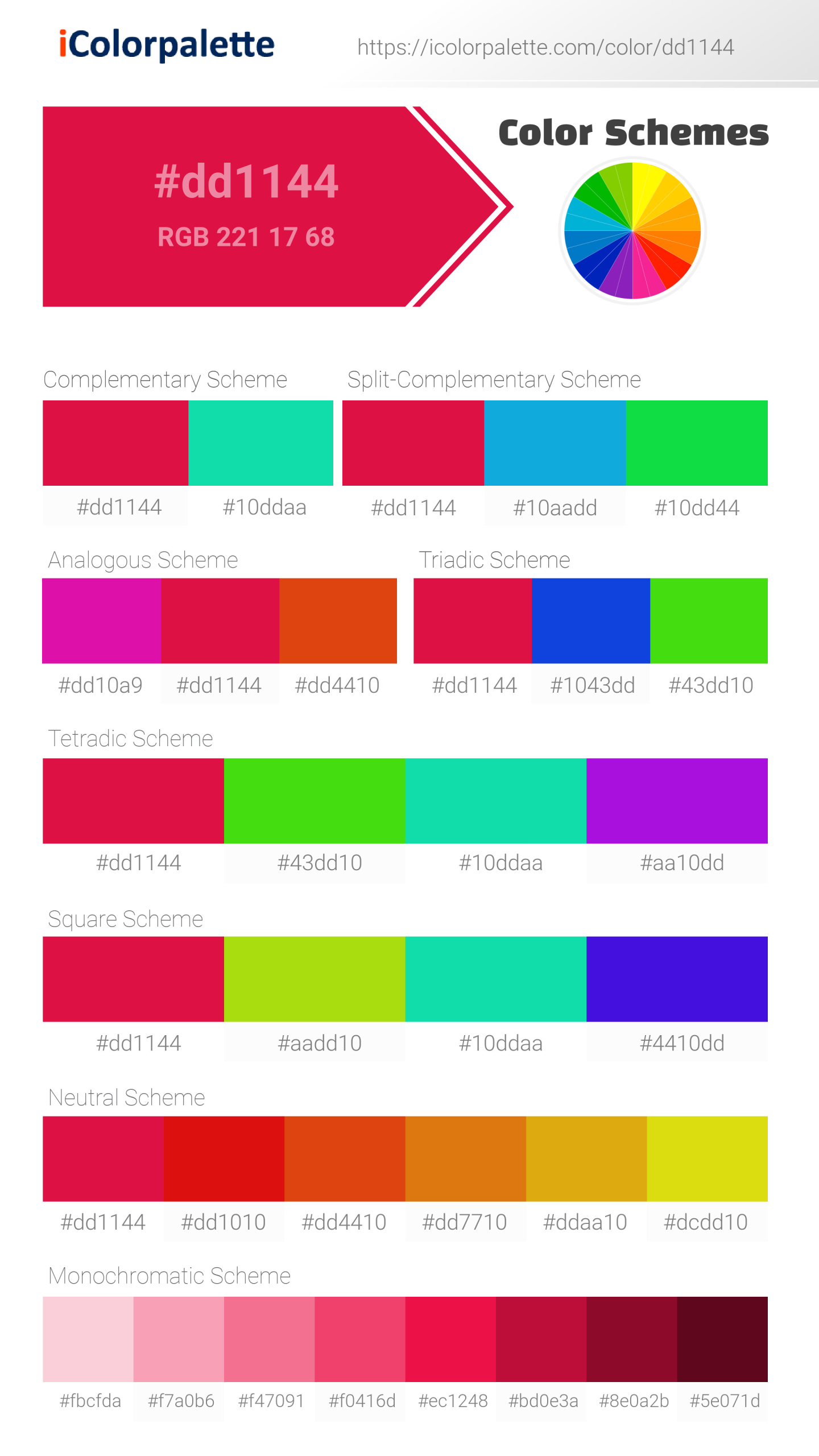 Red Herring Color | dd1144 information | Hsl | Rgb | Pantone