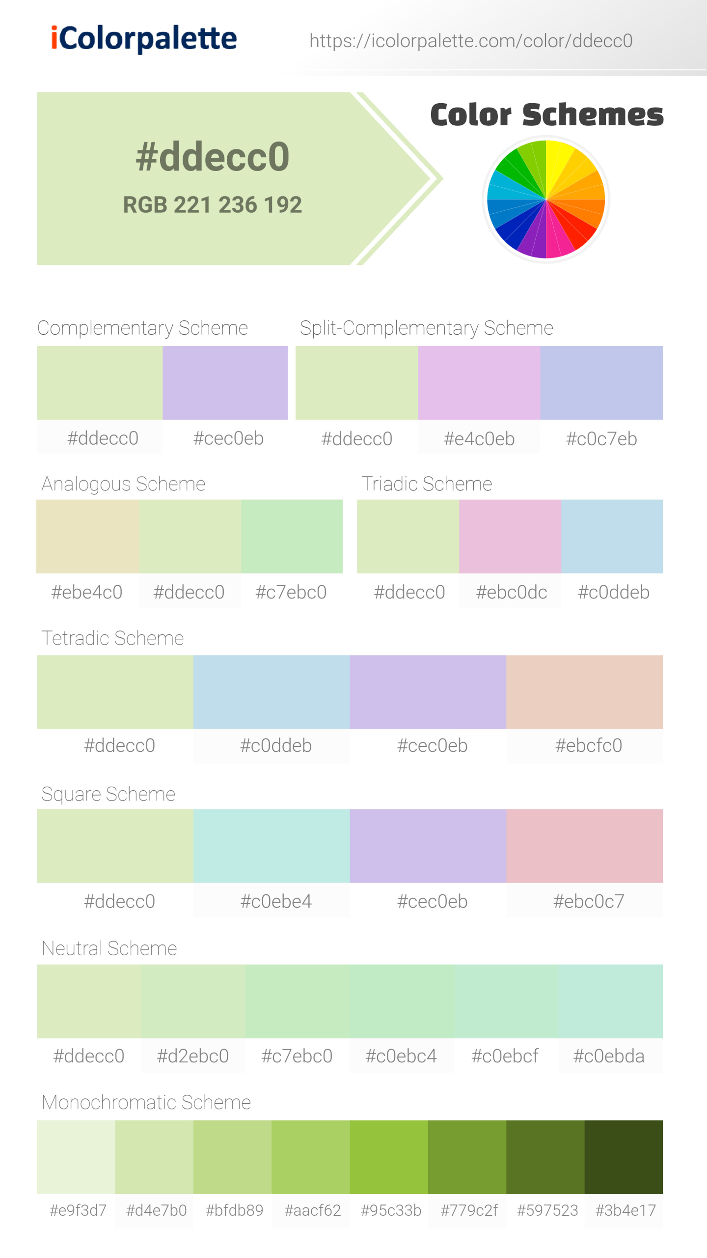 Hex Color #ddecc0 information | Hsl | Rgb | Pantone