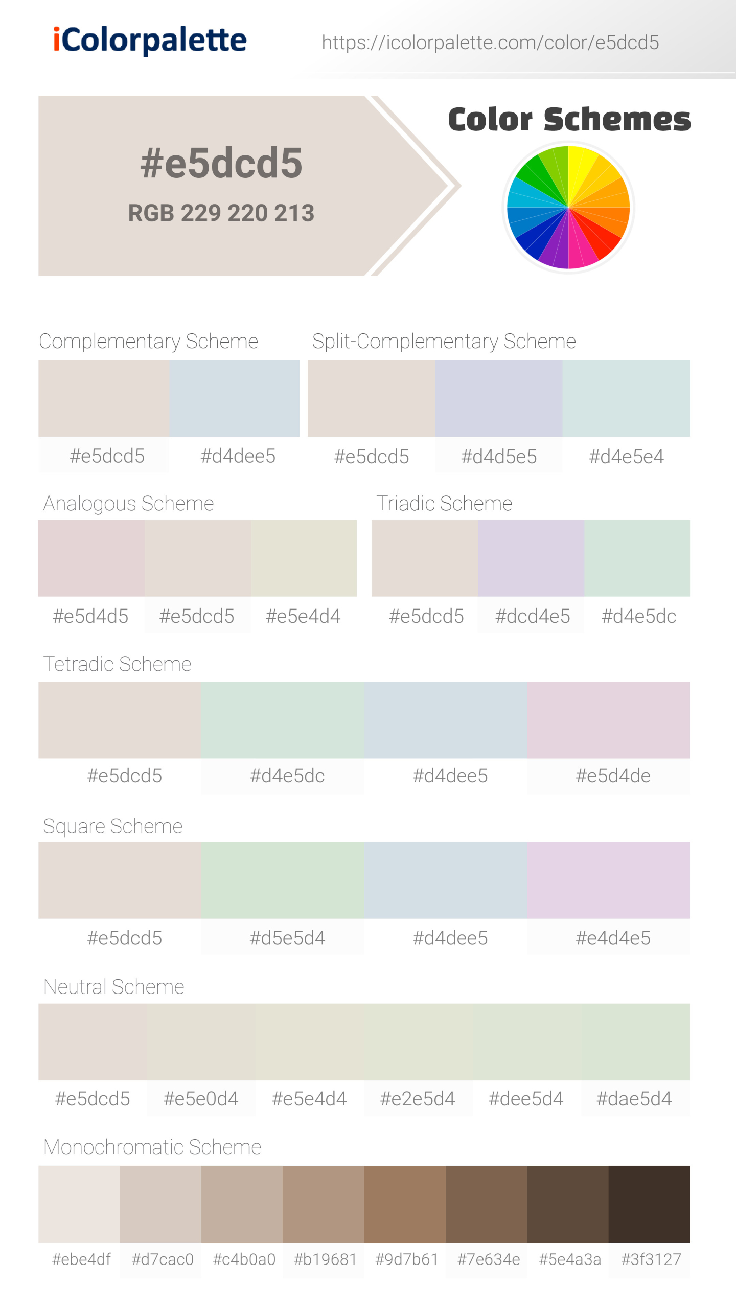 Pantone 110603 Tpg Pastel Parchment Color Hex color Code E5DCD5