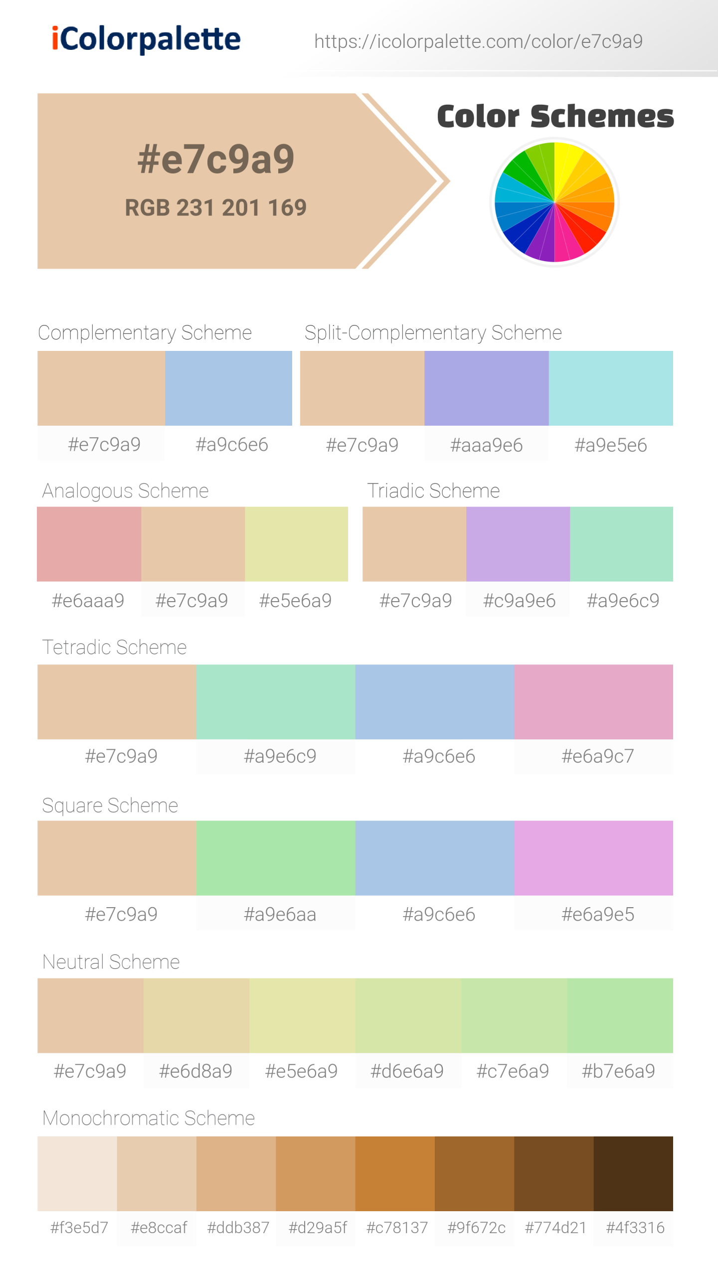 Manila Color e7c9a9 information Hsl Rgb Pantone