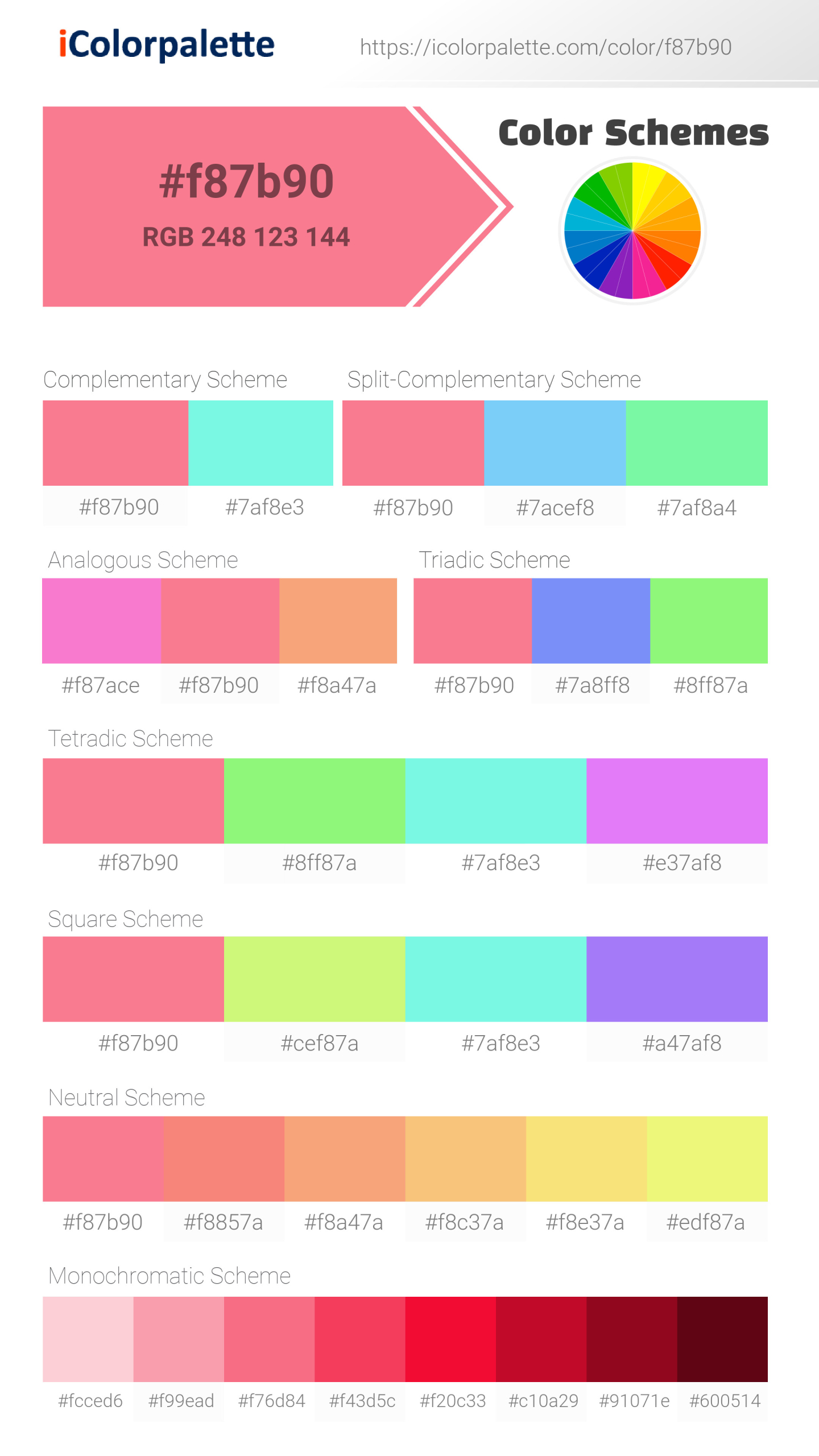 Pantone 16-1731 Tpx Strawberry Pink Color | Hex color Code #F87B90 information | Hsl | Rgb | Pantone