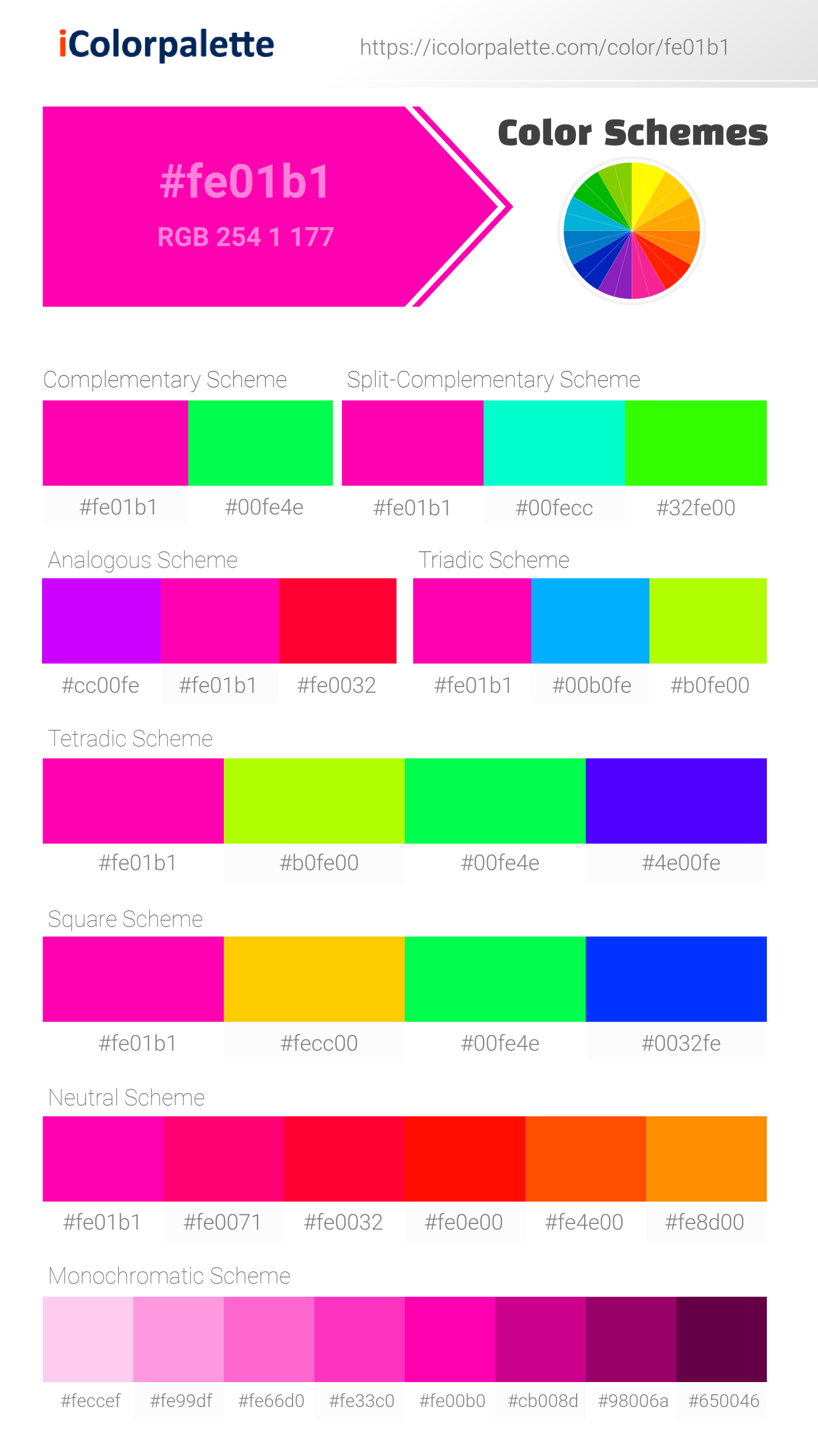 Bright Pink Color fe01b1 information Hsl Rgb Pantone