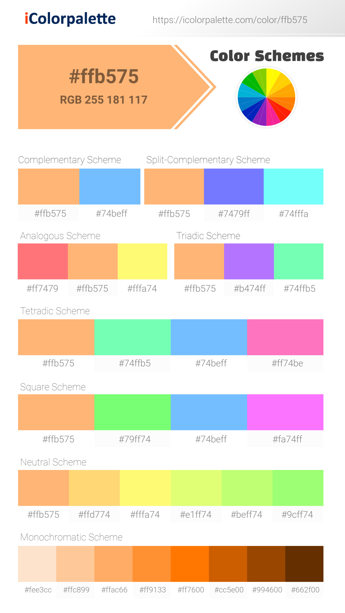Pantone 149 U Color Hex Color Code Ffb575 Information Hsl Rgb Pantone