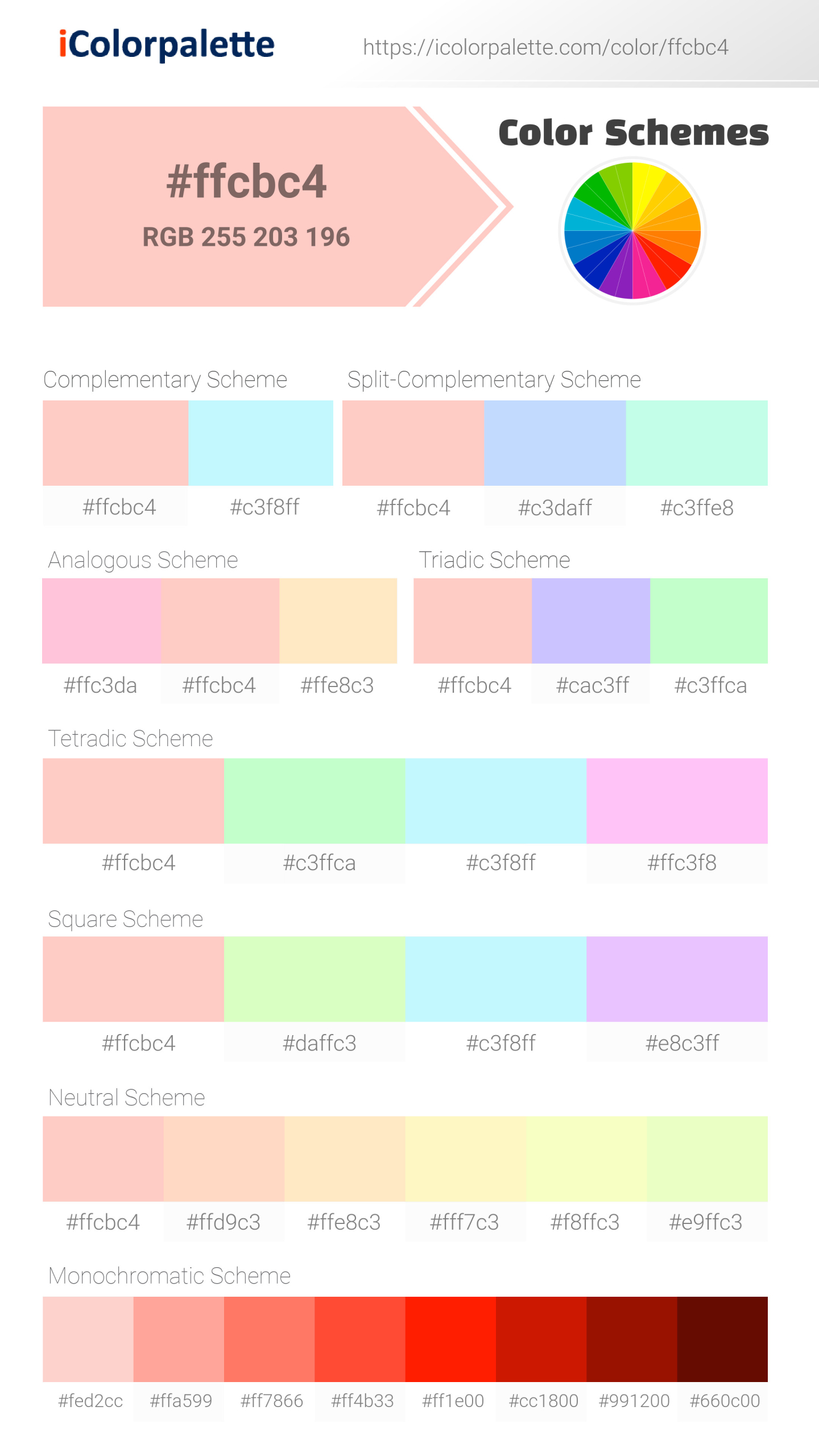 Flesh Color Ffcbc4 Information Hsl Rgb Pantone Flesh Color Ffcbc4 Information Hsl Rgb Pantone
