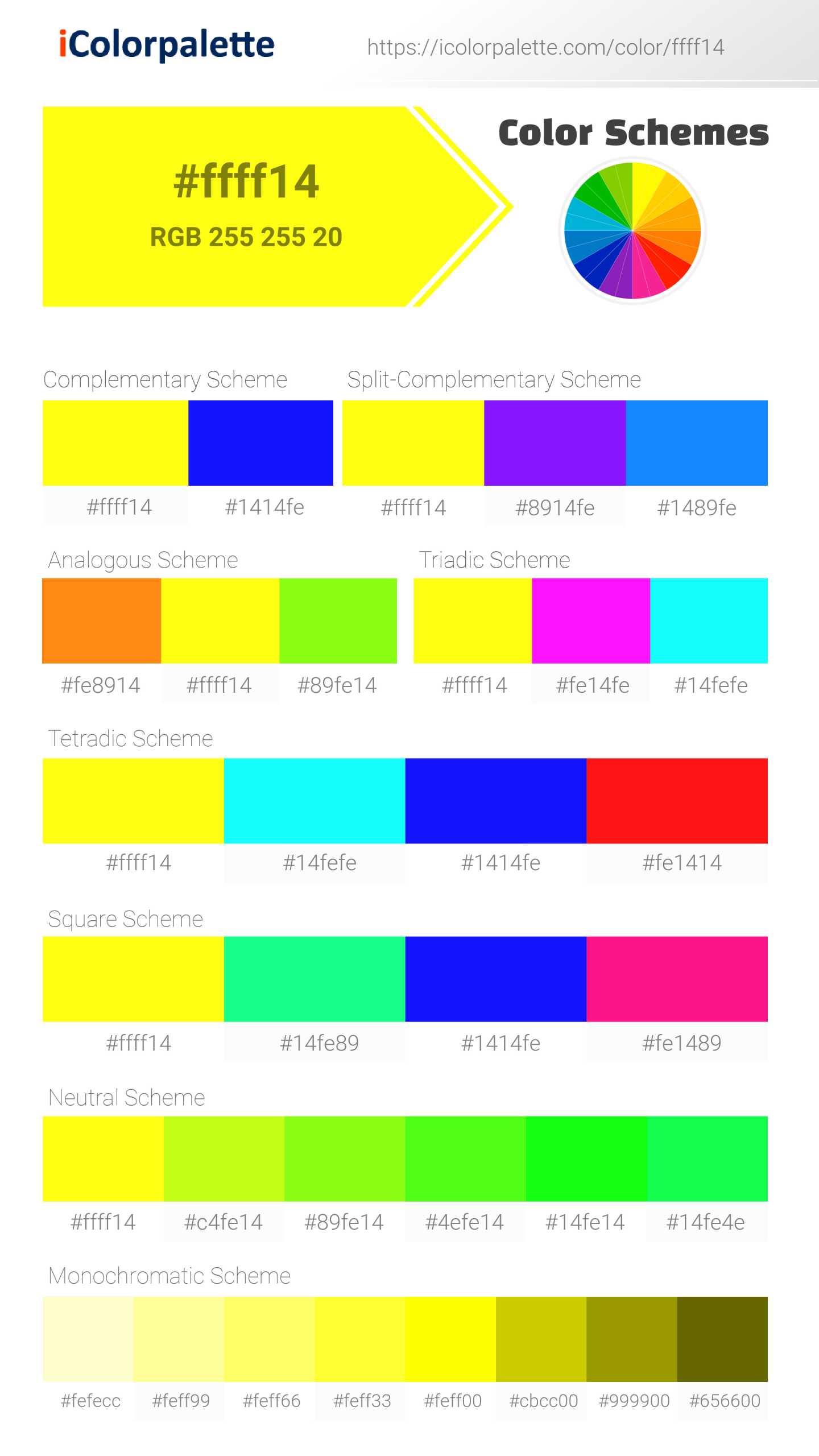 Download Hex Color Code Ffff14 Yellow Submarine Color Information Hsl Rgb Pantone