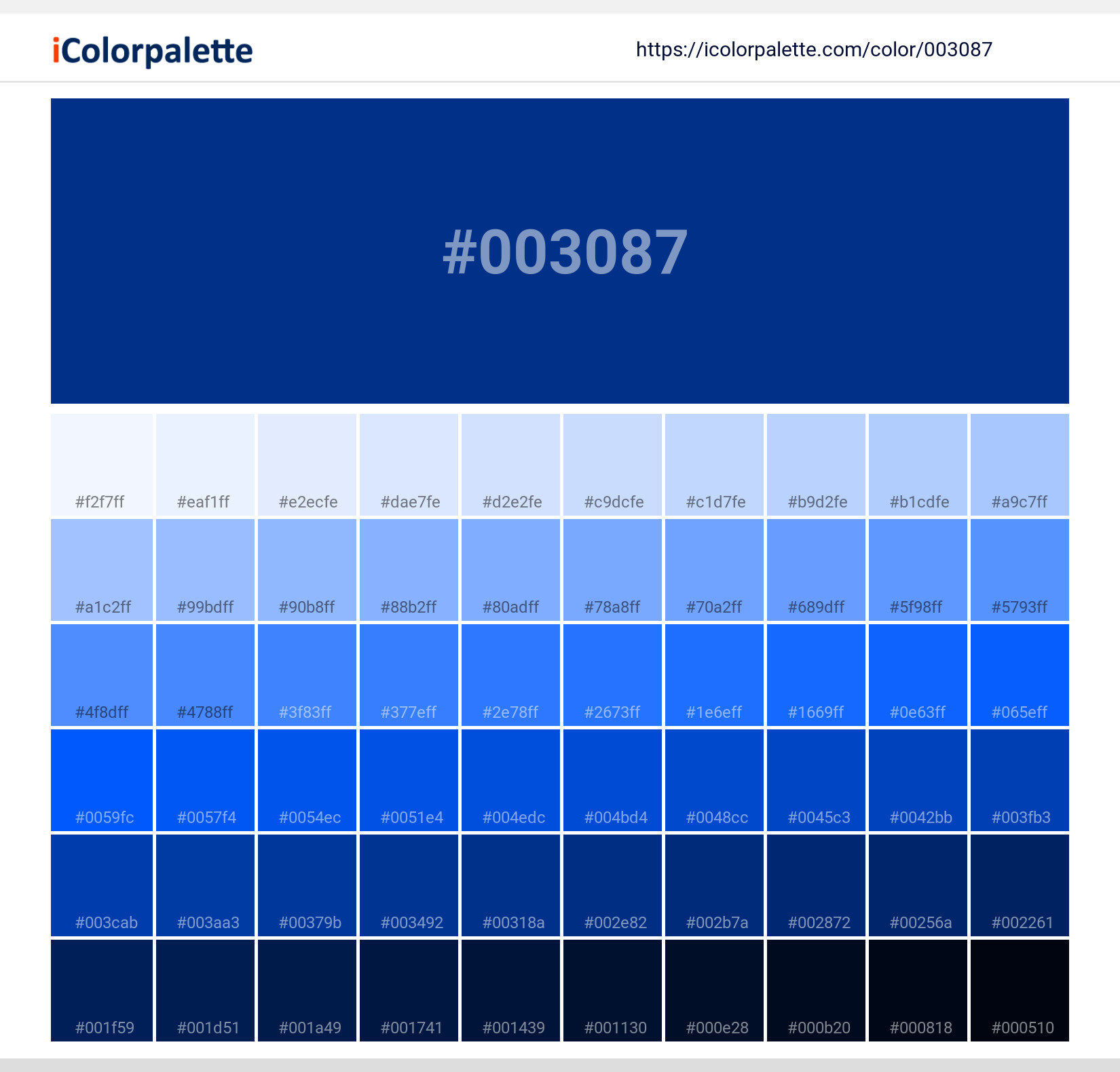 Pantone 287 C Color Hex Color Code 003087 Information Hsl Rgb