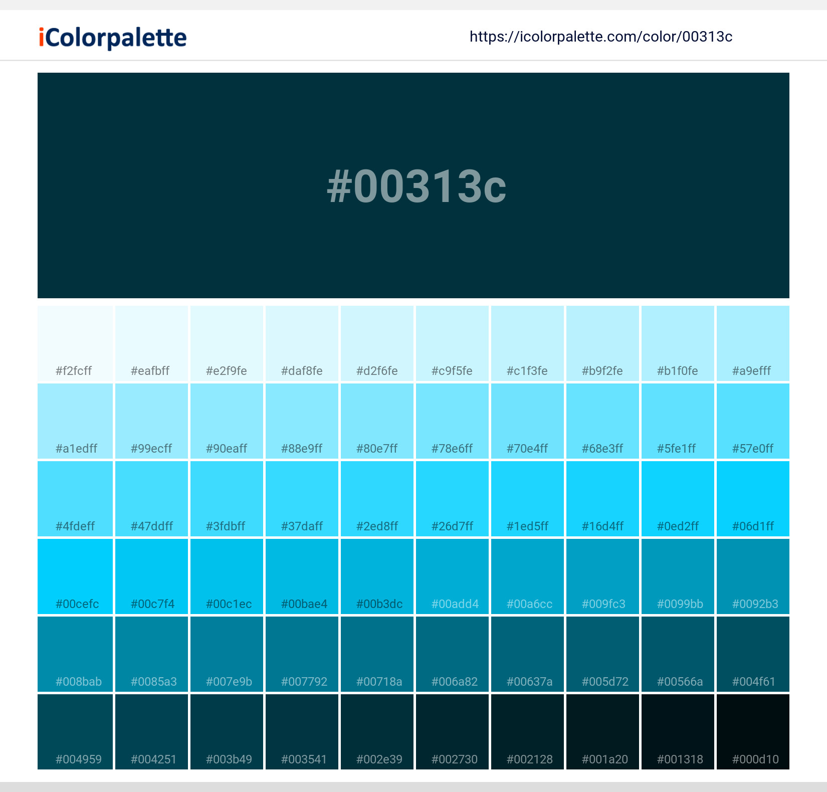 Pantone 547 C Color Hex color Code 00313C information Hsl Rgb