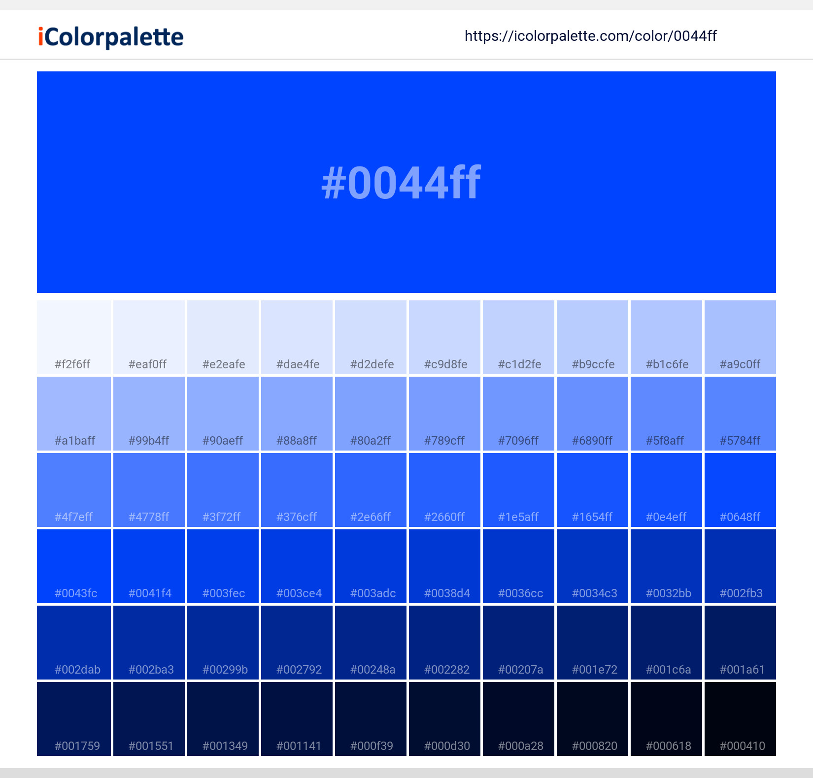 Rare Blue Color 0044ff Information Hsl Rgb Pantone Rare Blue Color 0044ff Information Hsl Rgb Pantone