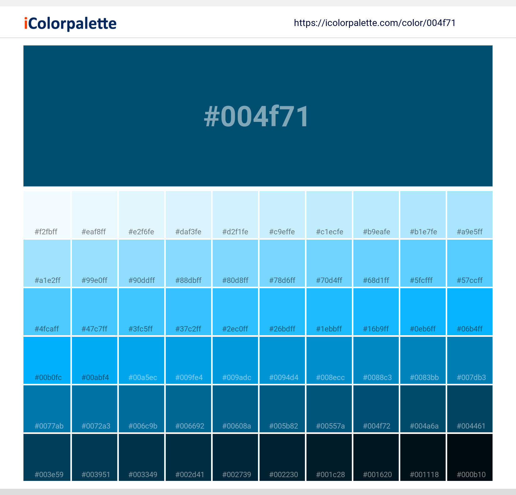 Pantone 3025 C Color | Hex color Code #004F71 information | Hsl | Rgb ...
