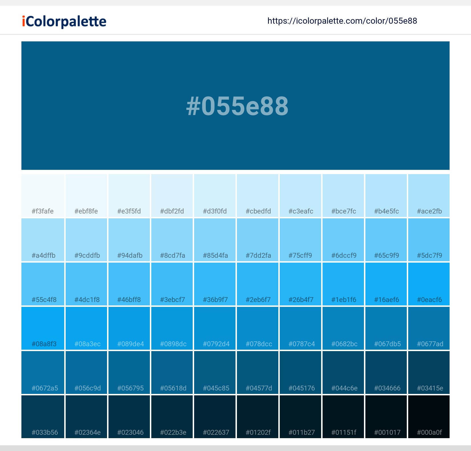 Pantone 18-4434 Tpg Mykonos Blue Color | Hex color Code #055e88 ...