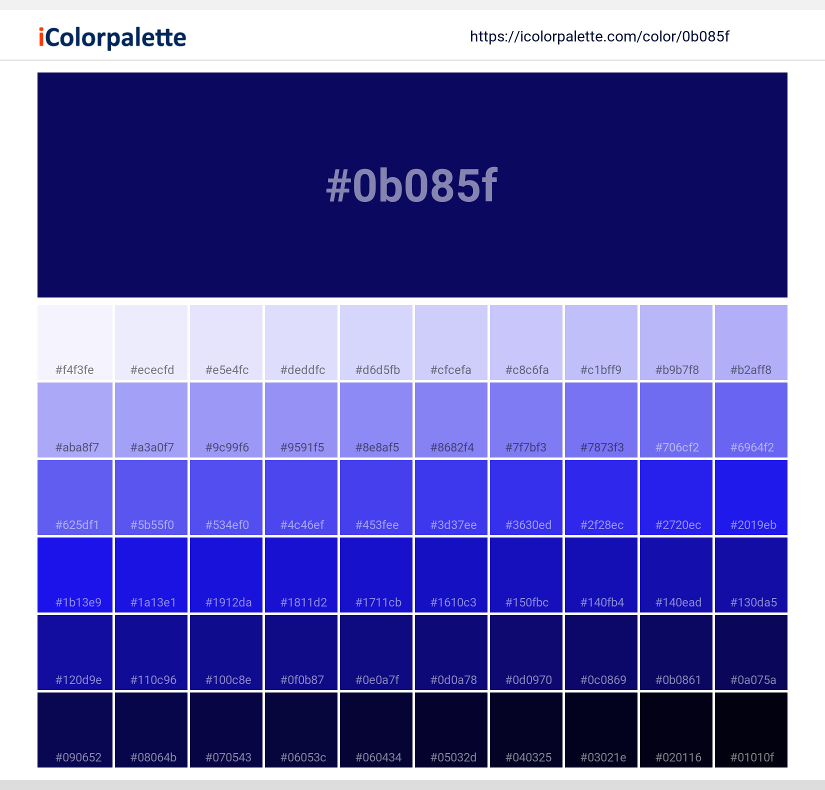 Prussian Blue Color Palette