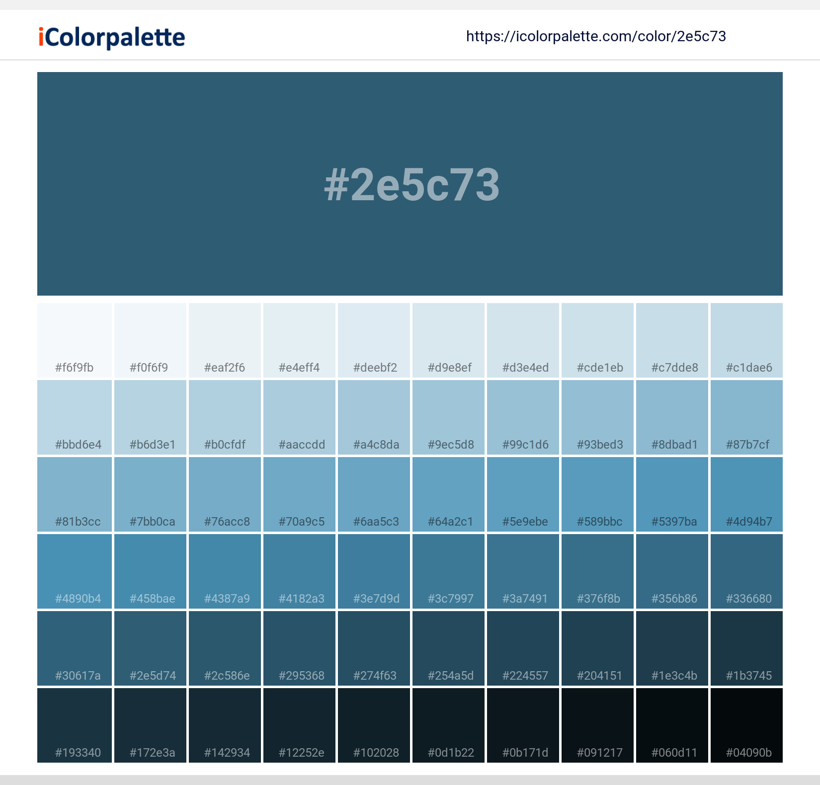 Pantone 19-4234 Tpg Ink Blue Color | Hex color Code #2e5c73