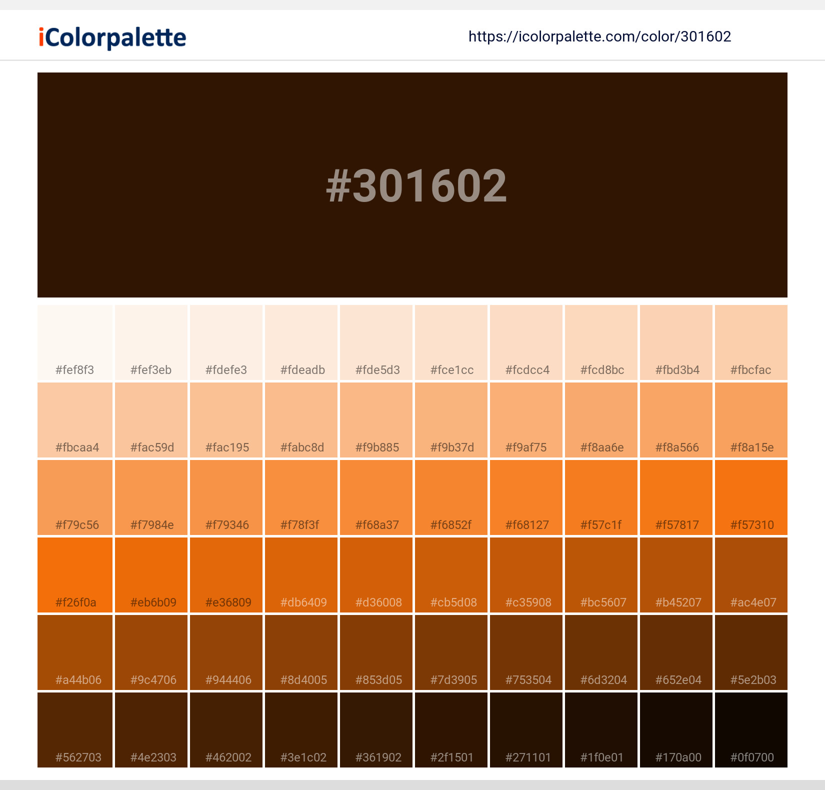 Powdered Cocoa (similar) Color | 301602 information | Hsl | Rgb | Pantone