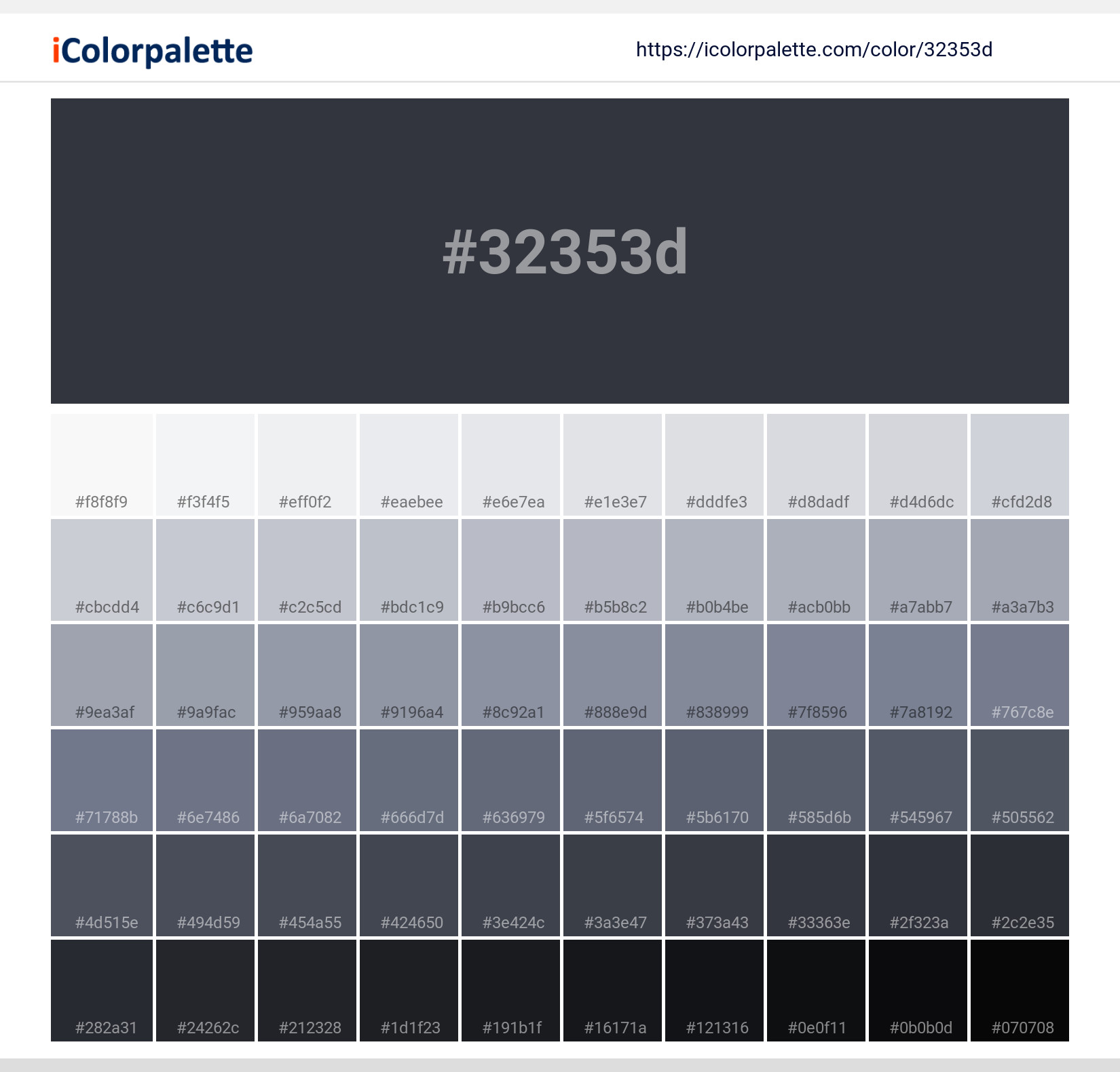 マサ③ Pantone 19-4013 Tpx Dark Navy Color | Hex color Code #32353d
