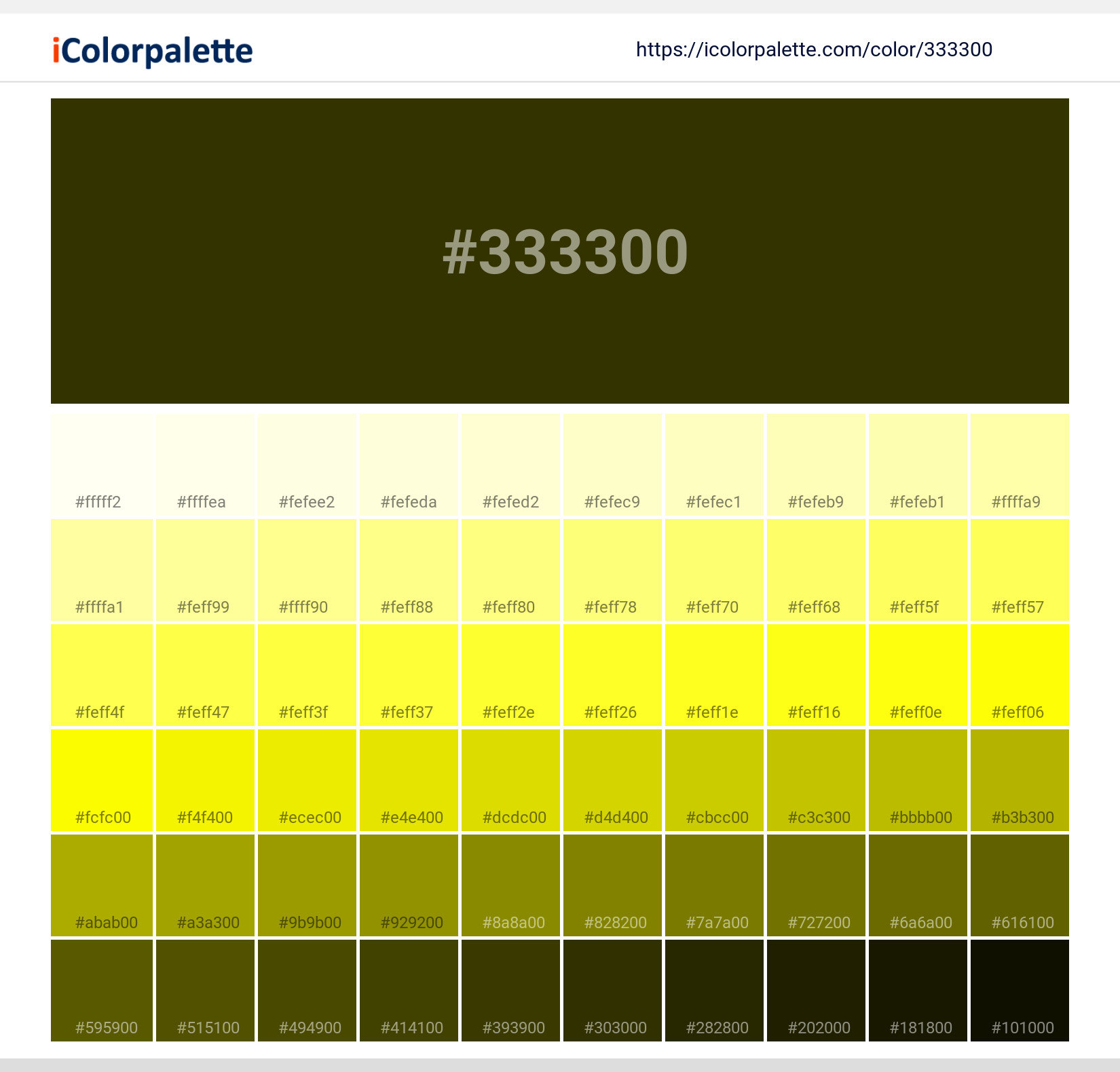 Wasabi Nori Color | 333300 information | Color conversion CMYK | Hsl ...