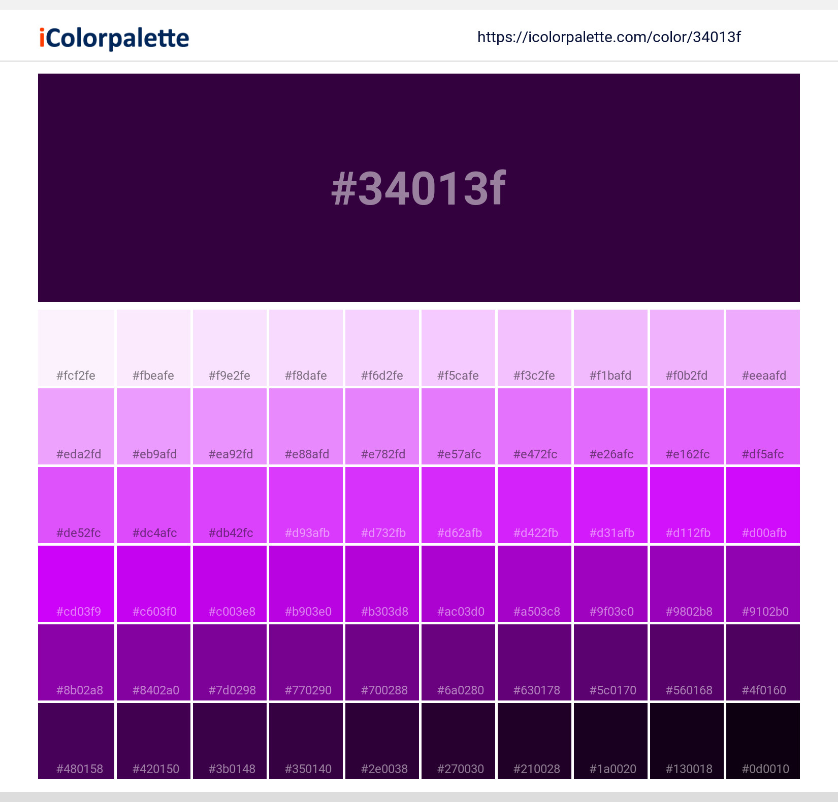Hex Color Code 34013f Dark Violet Color Information Hsl Rgb Pantone