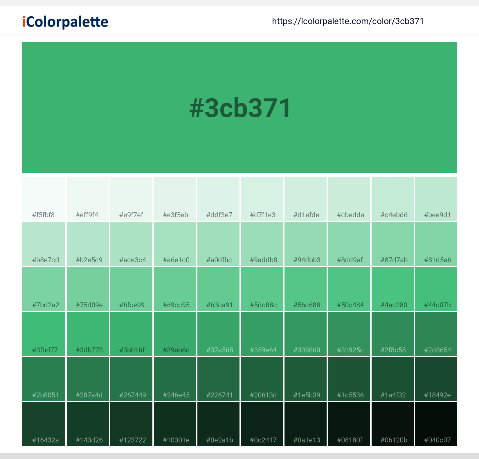 グリーングリーン　チャコール８本 Medium Sea Green Color | 3cb371 information | Hsl | Rgb