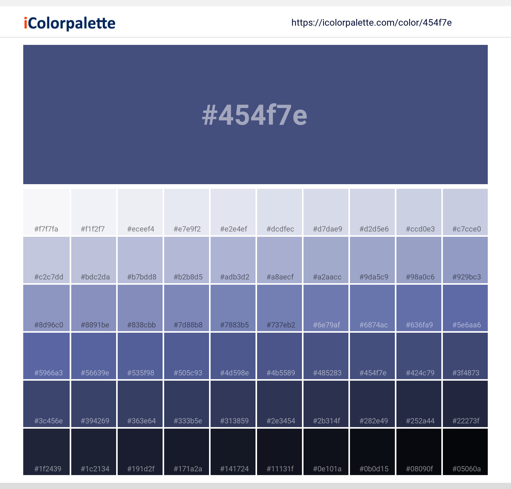 Pantone 2757 U Color | Hex color Code #454f7e information
