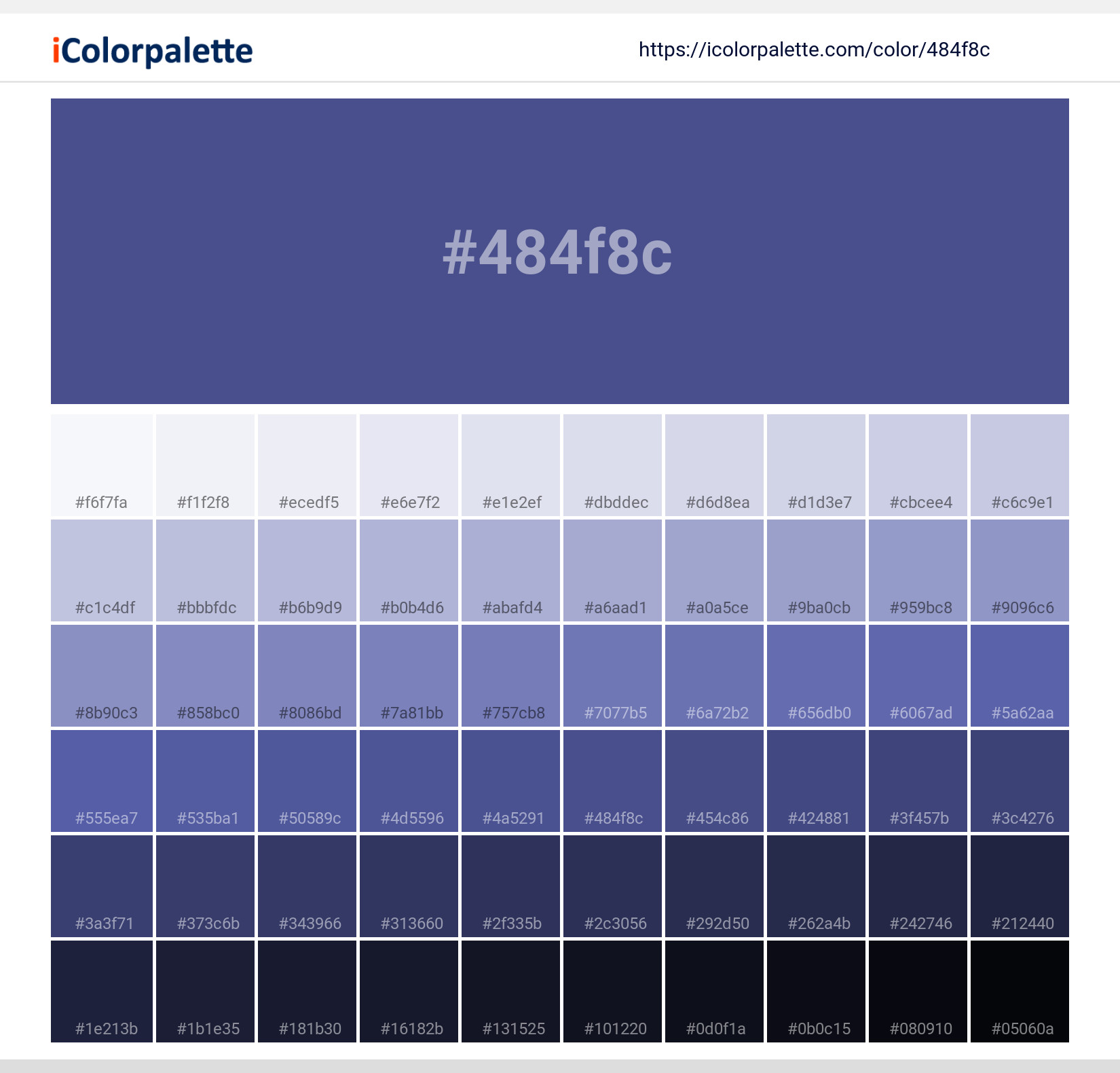 Pantone 2748 U Color | Hex color Code #484F8C information