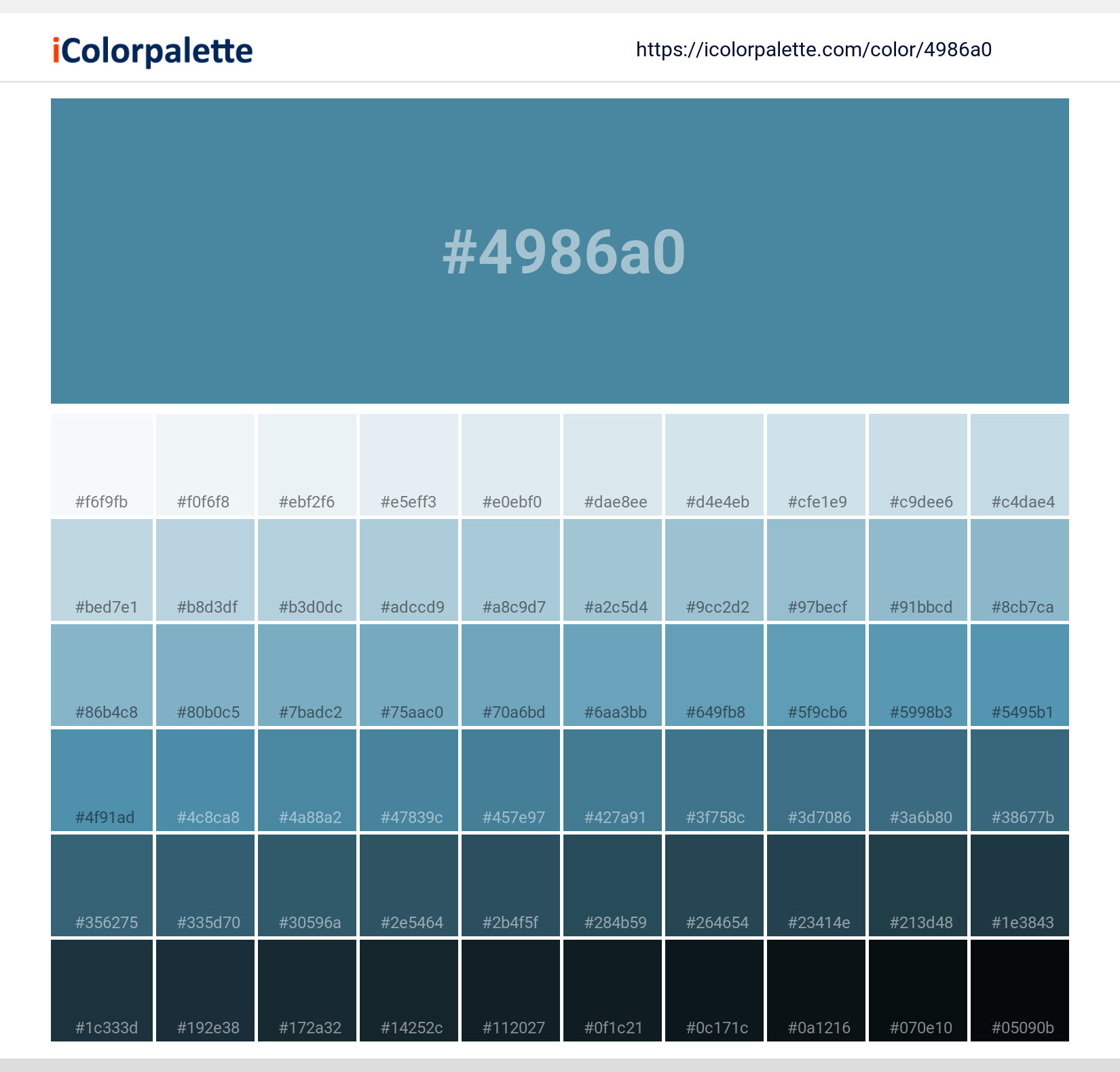 Pantone 2209 C Color | Hex color Code #4986a0 information | Hsl | Rgb ...